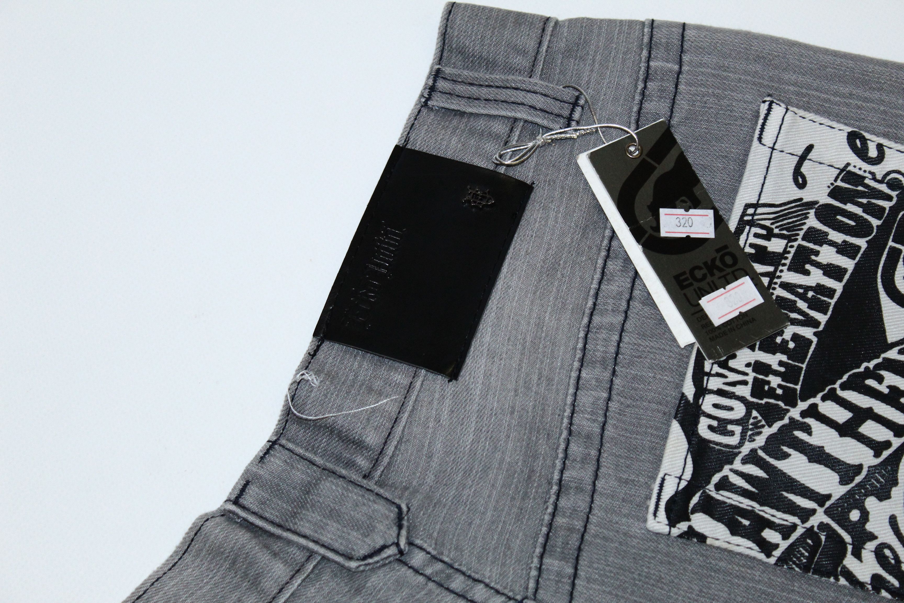 Ecko Unltd. Deadstock! Ecko Unltd. Hip Hop Graphic Pocket Denim Shorts Size US 34 / EU 50 - 4 Thumbnail