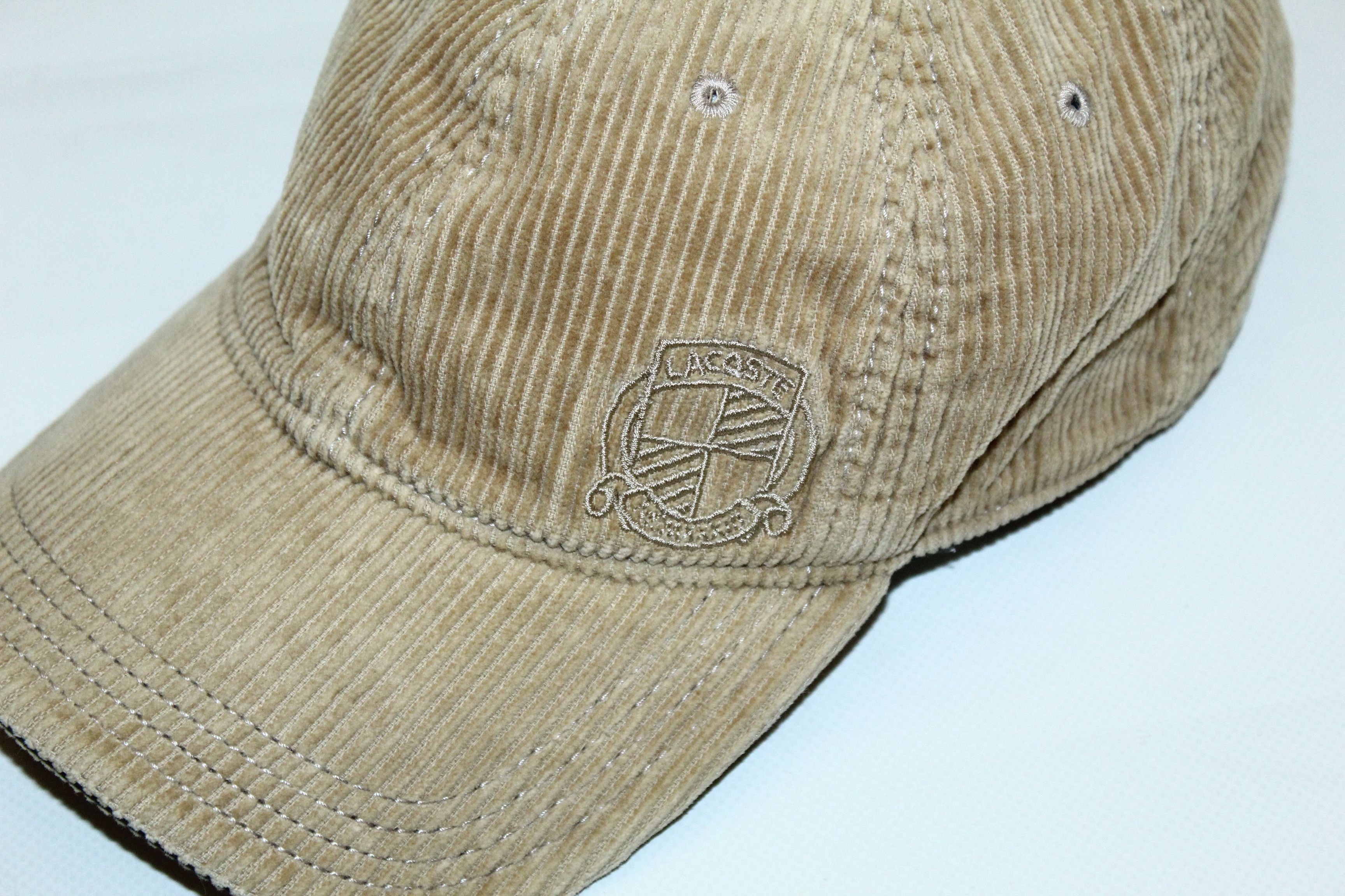 Lacoste Vtg Lacoste Logo Embroidery Corduroy Casual Cap Size ONE SIZE - 2 Thumbnail