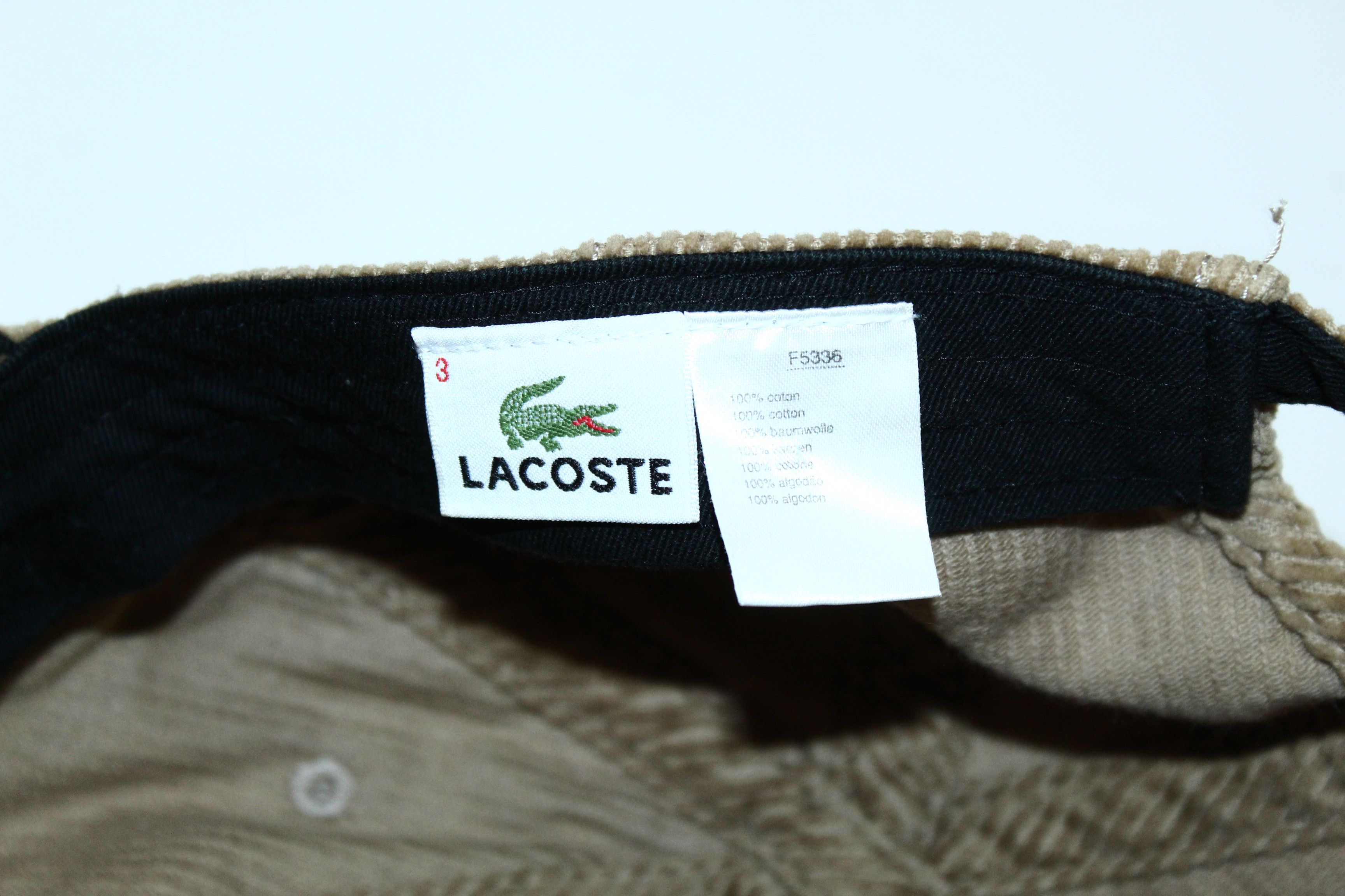 Lacoste Vtg Lacoste Logo Embroidery Corduroy Casual Cap Size ONE SIZE - 7 Thumbnail