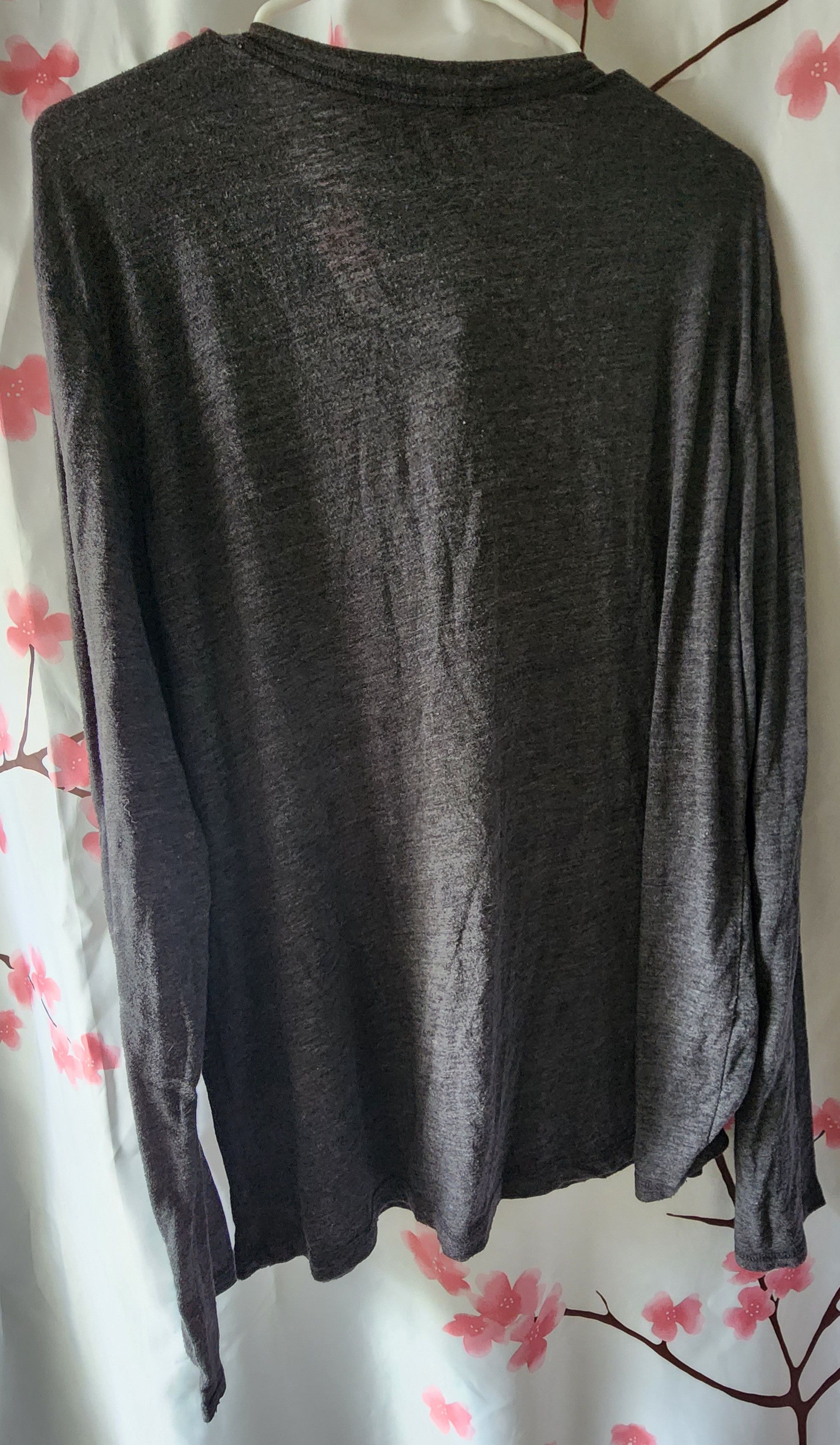 Express Express Dark Gray Henley Roll Up Long Sleeve Shirt Size XL Size US XL / EU 56 / 4 - 3 Thumbnail