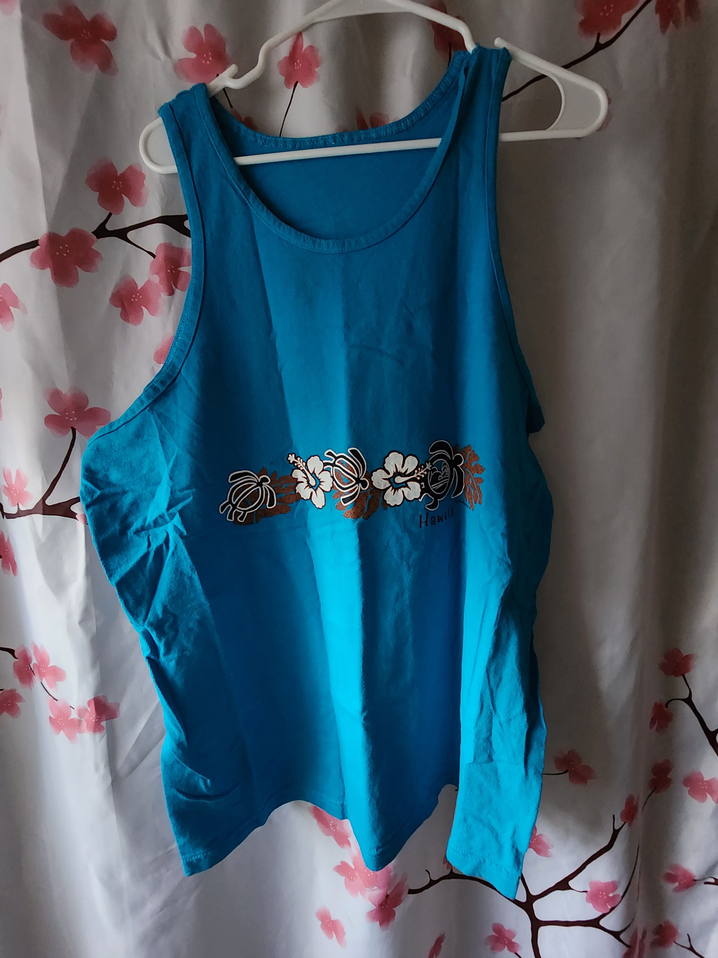Other Blue Hawaii Island Turtle Hibiscus Flower Tank Top XL Size US XL / EU 56 / 4 - 1 Thumbnail