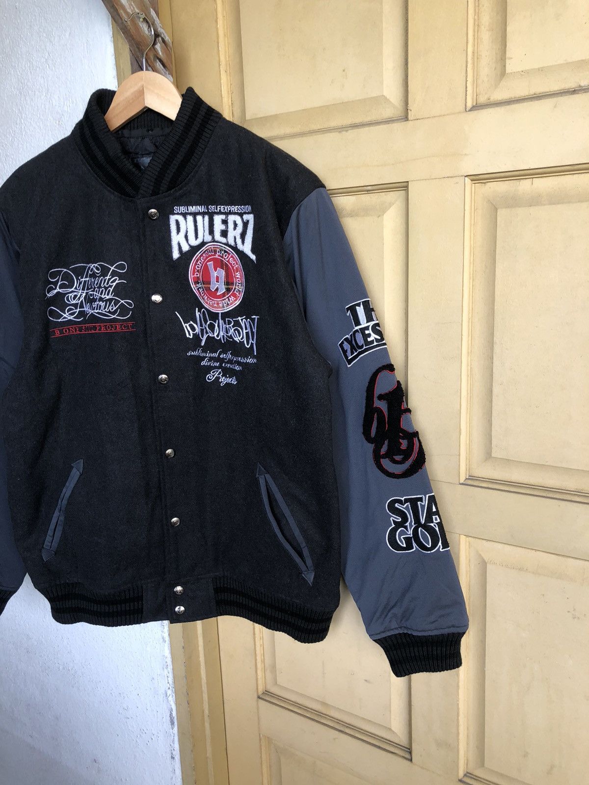 Japanese Brand Vintage B One Soul Project 'Stay Gold' Wool Varsity Jackets Size US XL / EU 56 / 4 - 6 Thumbnail