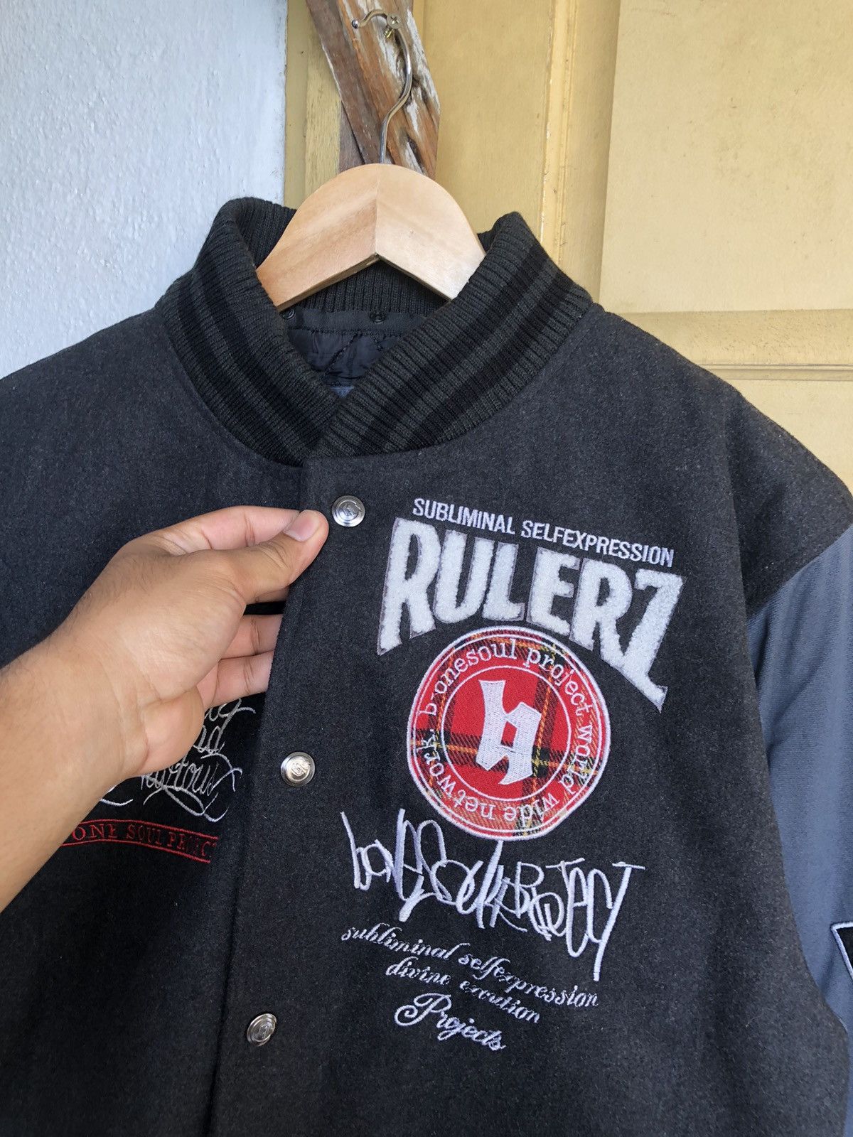 Japanese Brand Vintage B One Soul Project 'Stay Gold' Wool Varsity Jackets Size US XL / EU 56 / 4 - 7 Thumbnail
