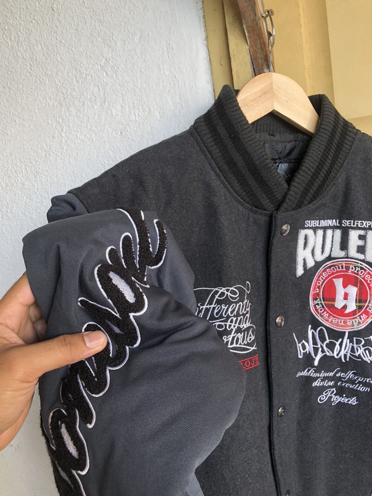 Japanese Brand Vintage B One Soul Project 'Stay Gold' Wool Varsity Jackets Size US XL / EU 56 / 4 - 14 Thumbnail