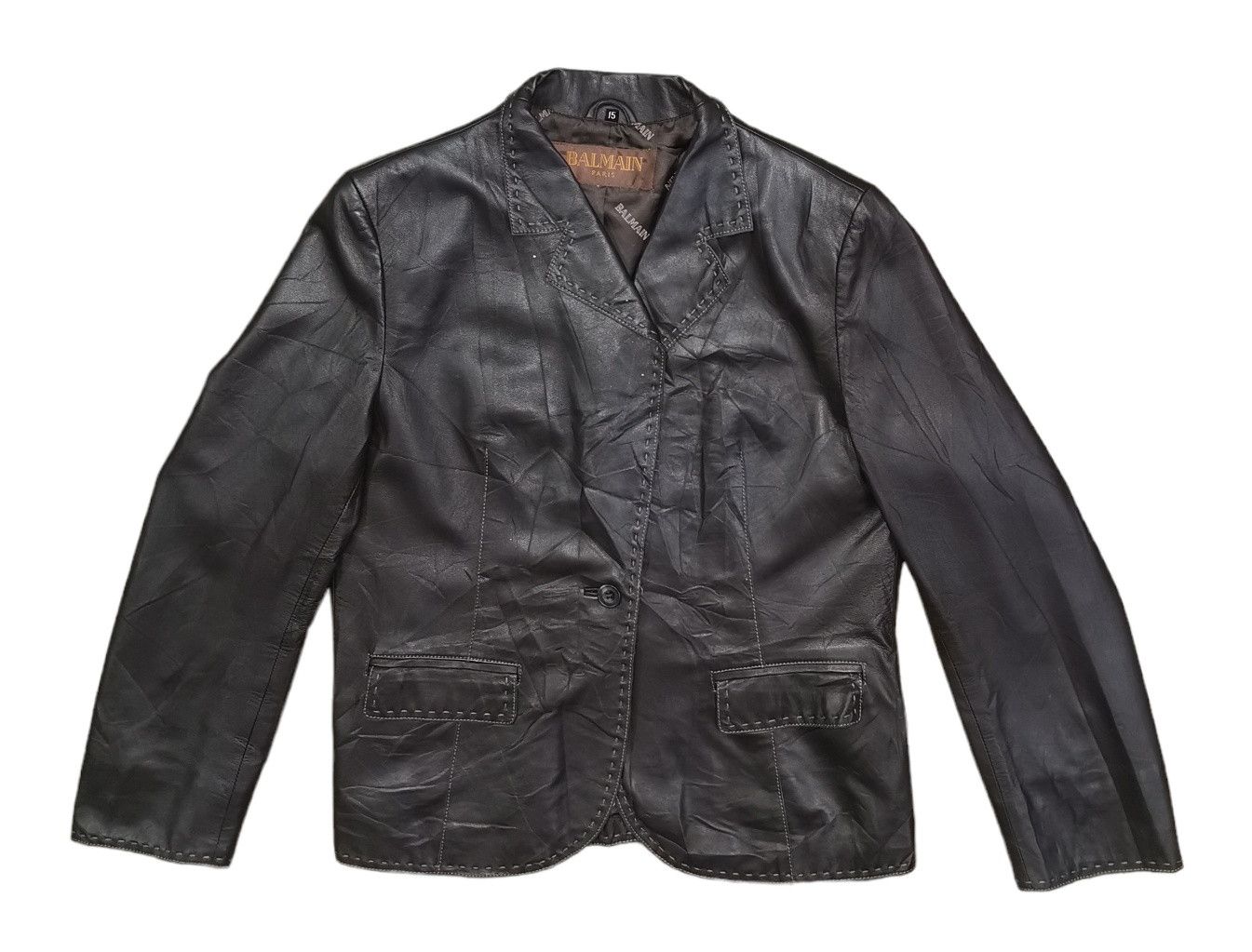 Balmain Balmain Paris Monogram Leather Jacket Size US S / EU 44-46 / 1 - 2 Thumbnail