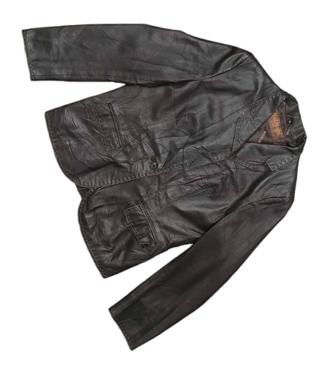 Balmain Balmain Paris Monogram Leather Jacket Size US S / EU 44-46 / 1 - 5 Thumbnail