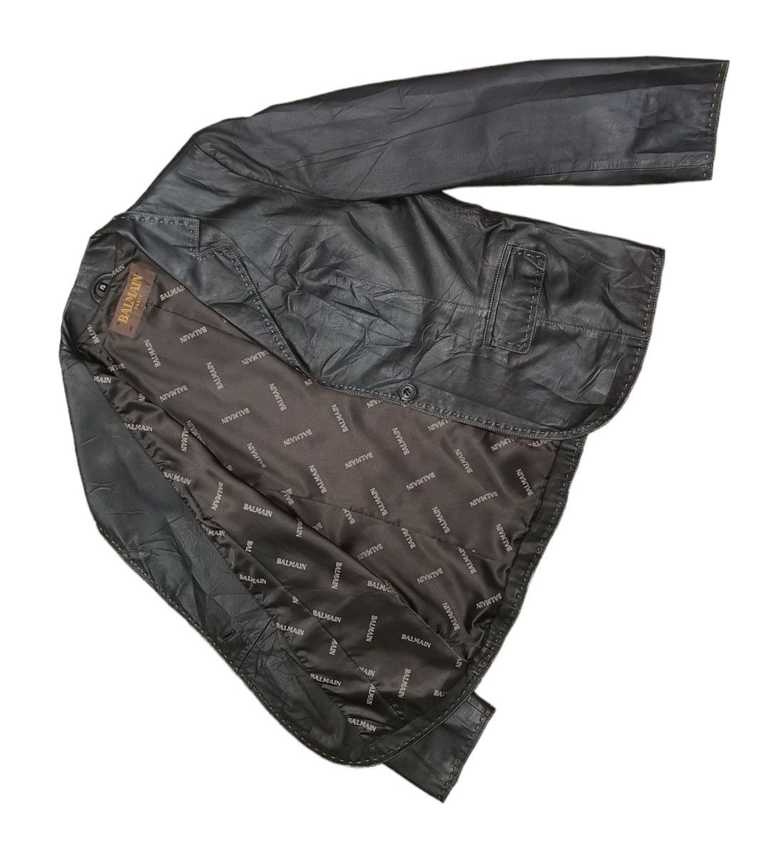 Balmain Balmain Paris Monogram Leather Jacket Size US S / EU 44-46 / 1 - 8 Thumbnail