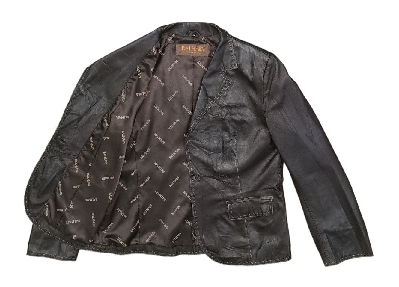 Balmain Balmain Paris Monogram Leather Jacket Size US S / EU 44-46 / 1 - 1 Thumbnail