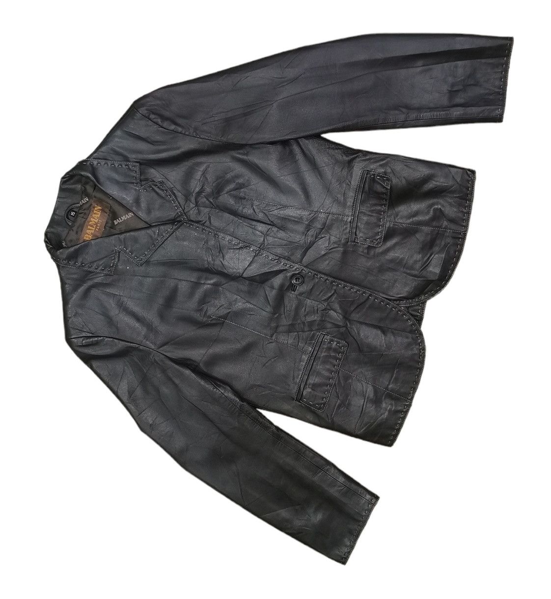Balmain Balmain Paris Monogram Leather Jacket Size US S / EU 44-46 / 1 - 4 Thumbnail