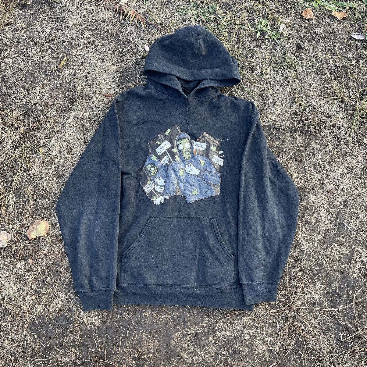 Vintage Vintage Y2K Goth Skull Graphic Hoodie Thrashed Black Slim M Size US M / EU 48-50 / 2 - 1 Thumbnail