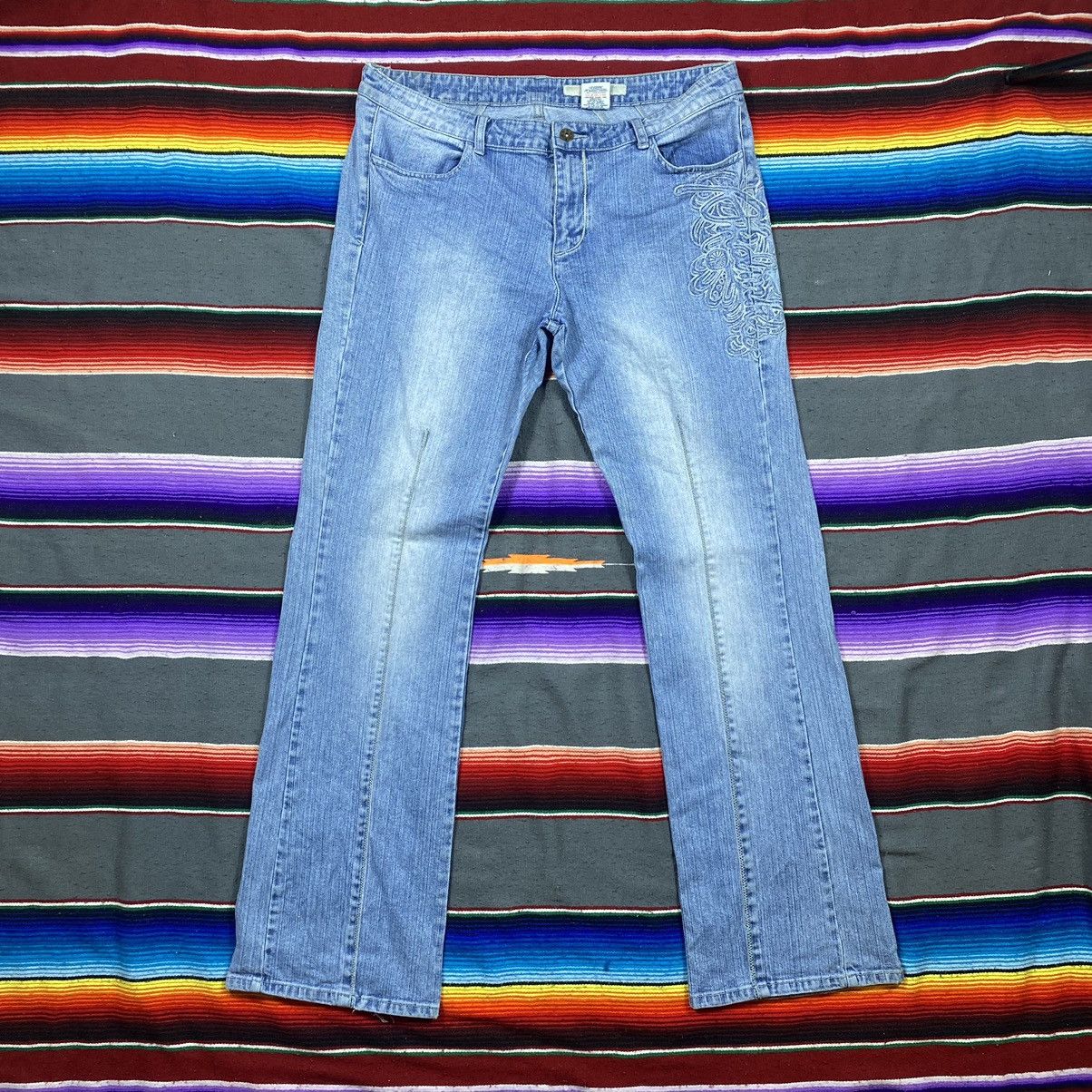 Vintage Vintage Embroidery Flare Denim Size US 38 / EU 54 - 1 Thumbnail