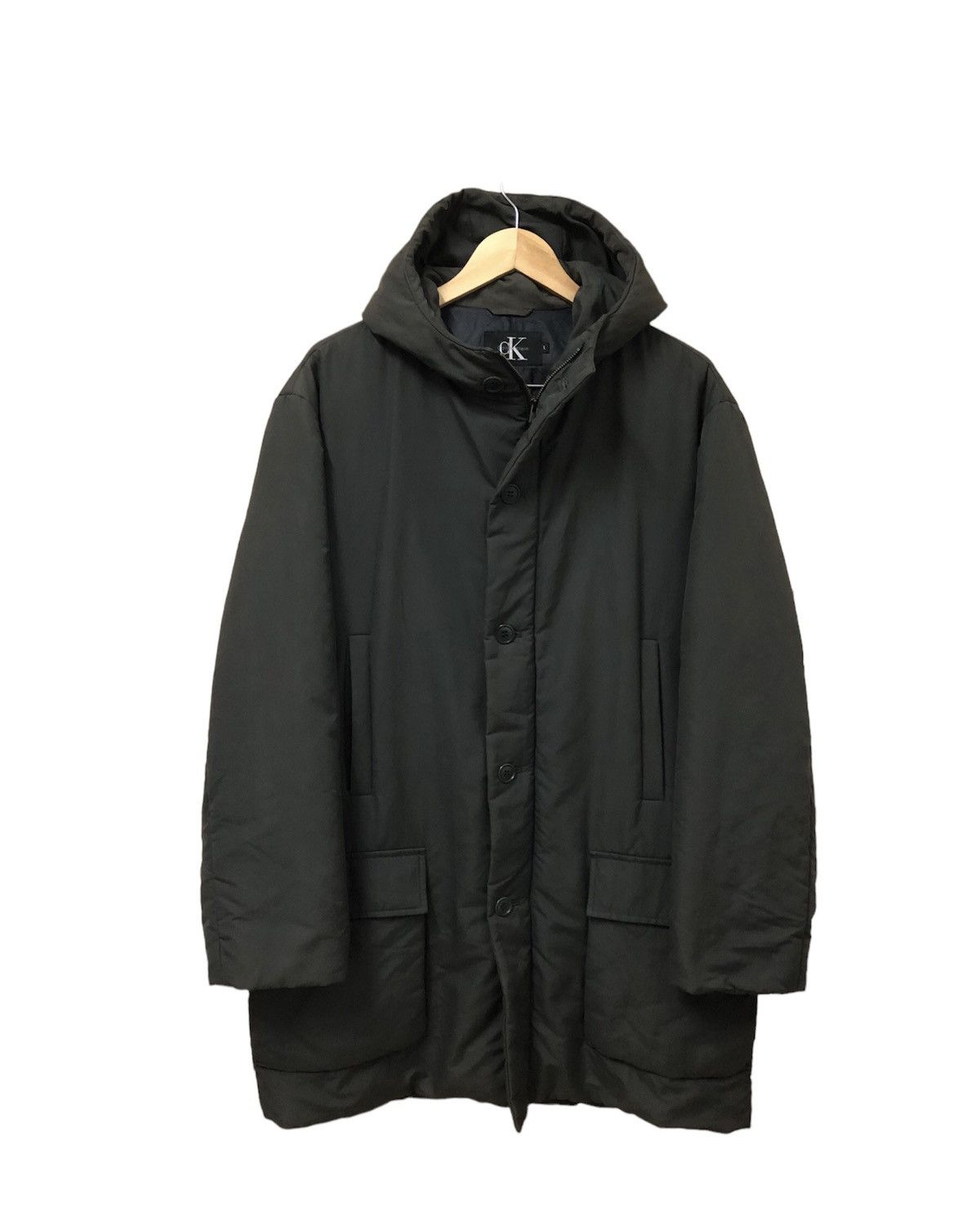 image of Avant Garde x Calvin Klein Vintage Calvin Klein Light Puffer Parka Jackets in Grey (Size Large)