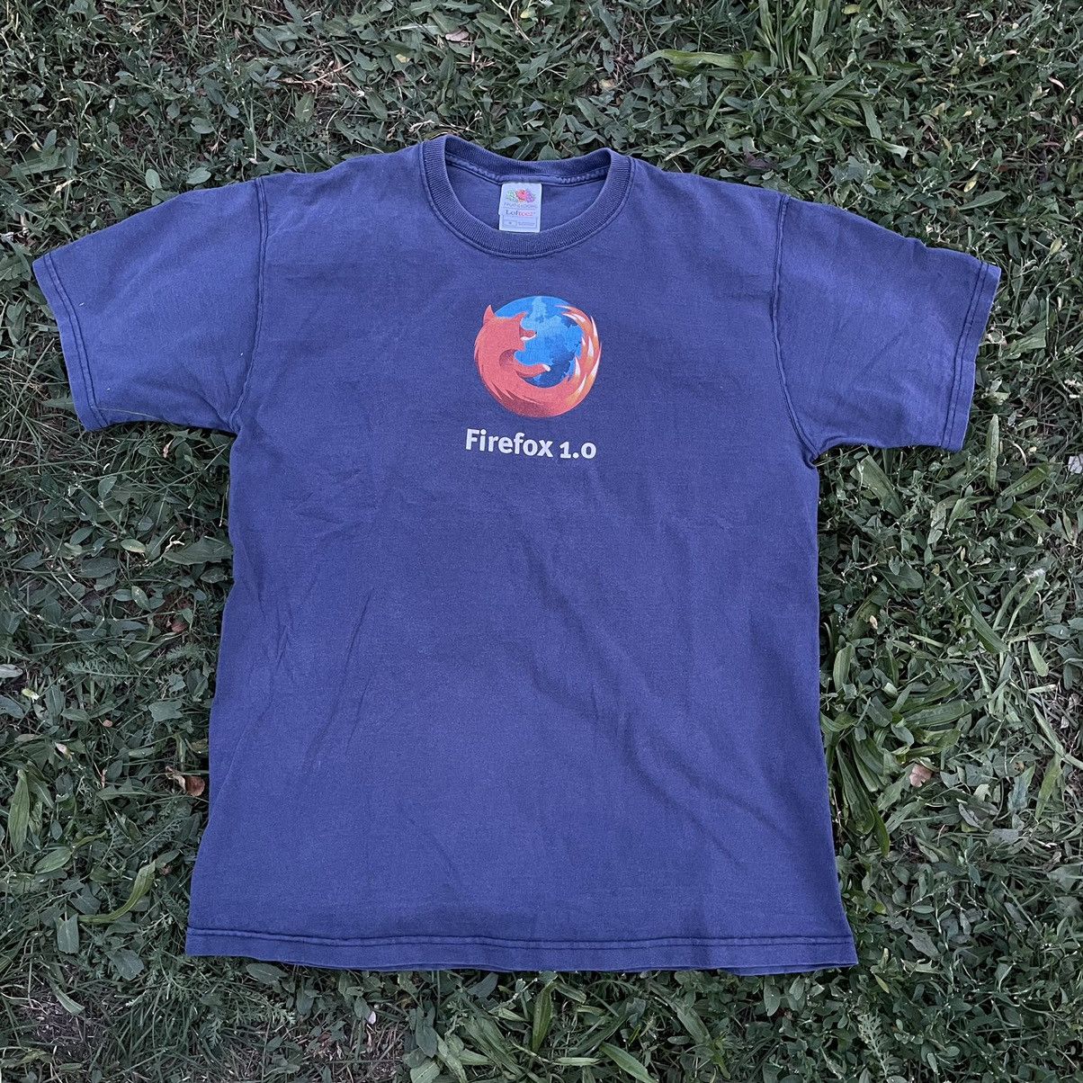 image of Y2K Adult “Firefox Browser ” Humor Tee, Men's (Size Medium)