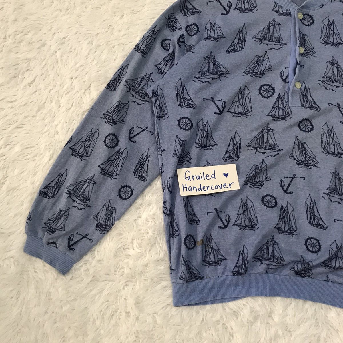 Christian Dior Monsieur Christian Dior Overprint Half Button Sweatshirt/Long Shirt Size US L / EU 52-54 / 3 - 3 Thumbnail