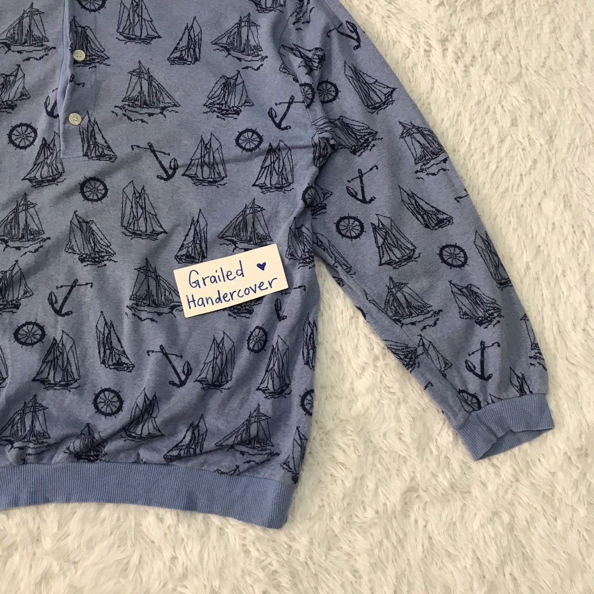 Christian Dior Monsieur Christian Dior Overprint Half Button Sweatshirt/Long Shirt Size US L / EU 52-54 / 3 - 4 Thumbnail