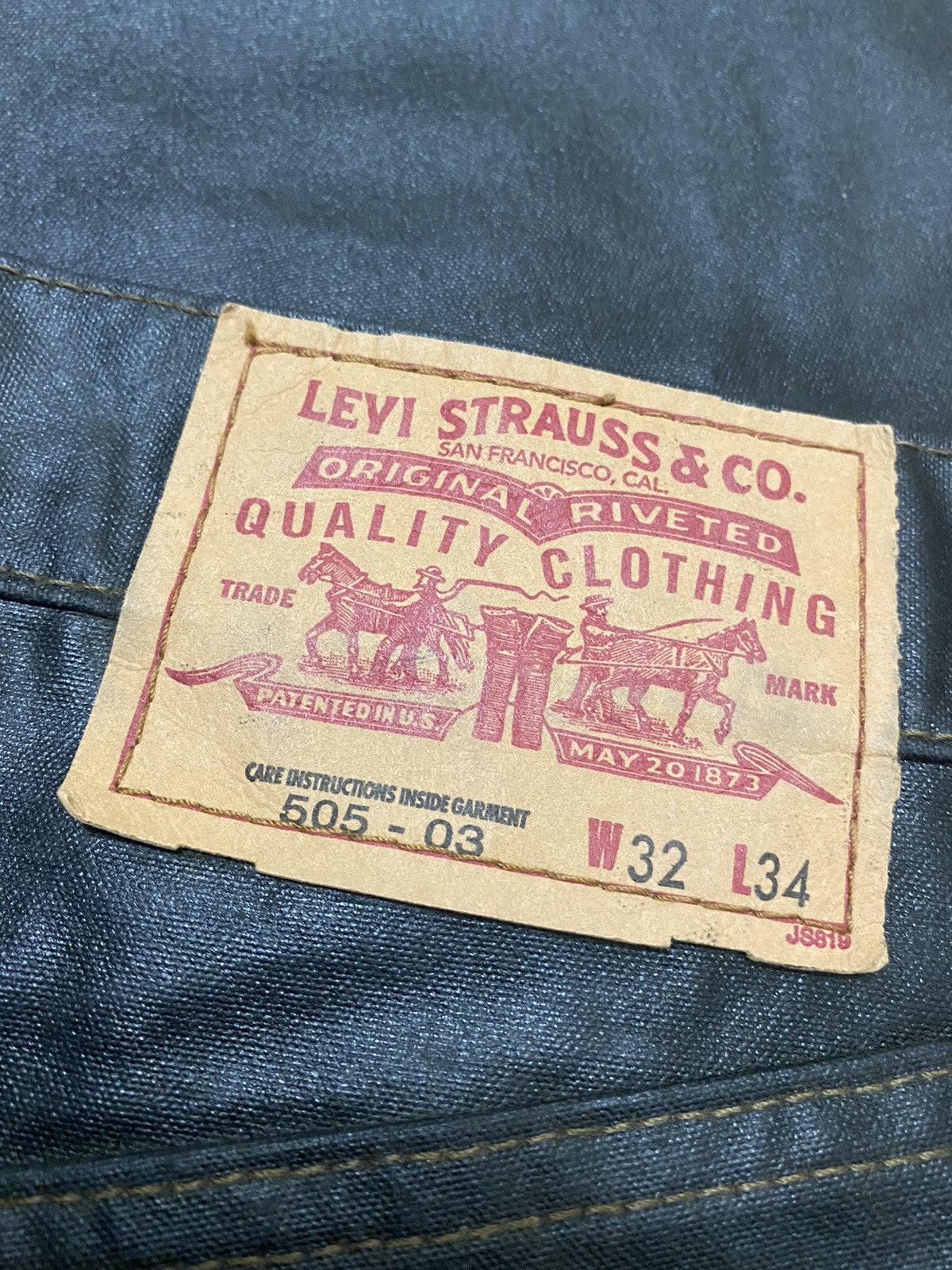Levi's LEVIS’ 505-03 JAPAN RARE COLOUR SILVER BLACK Size US 32 / EU 48 - 3 Thumbnail