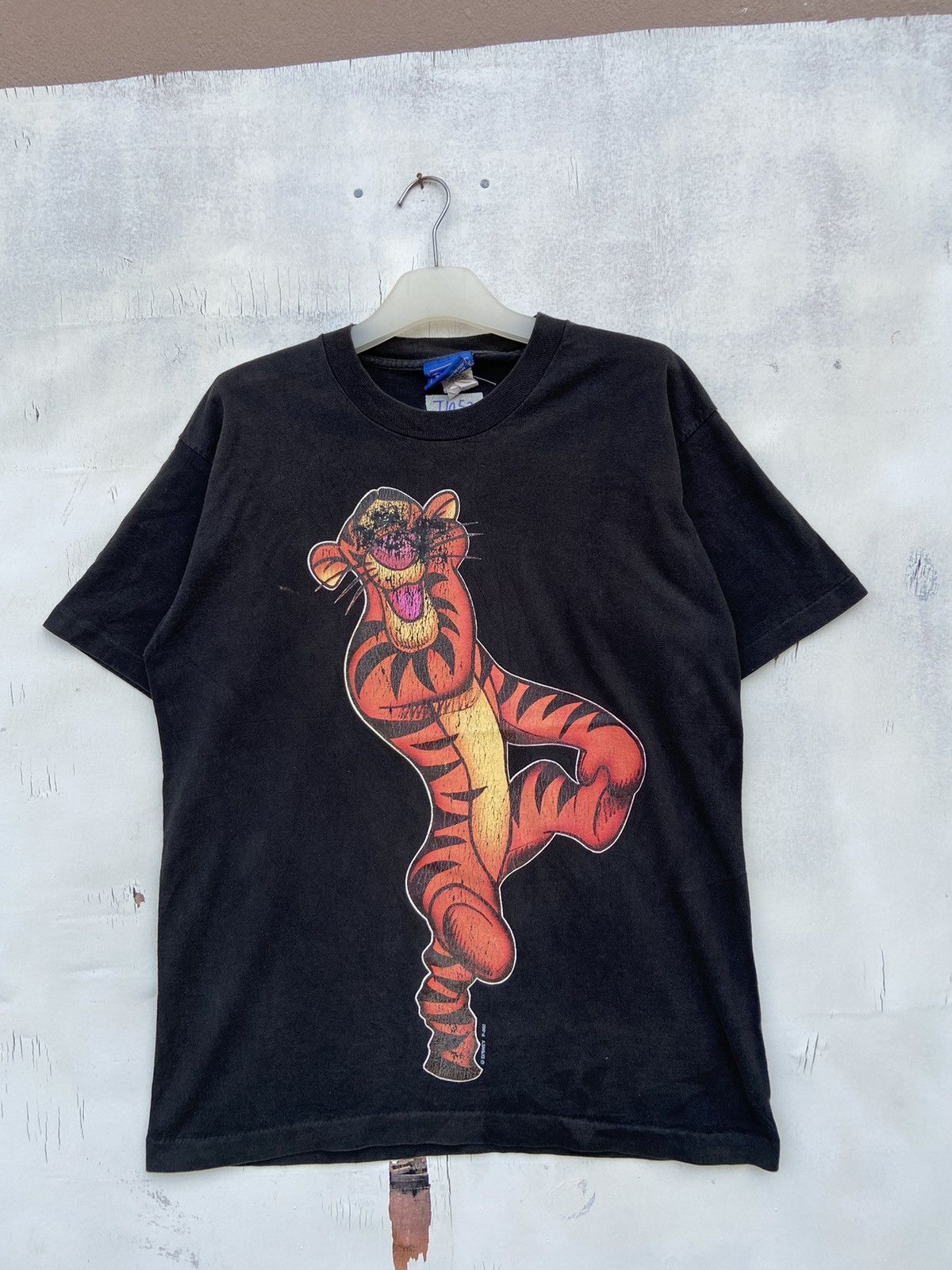 image of Cartoon Network x Disney Vintage Tigger Winnie The Pooh Tees in Black, Men's (Size Large)