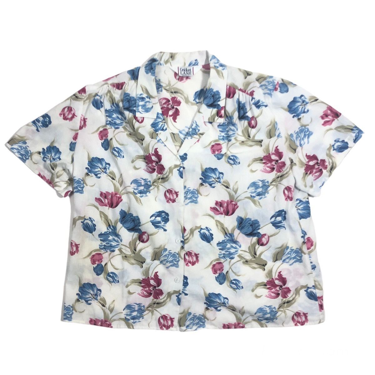 Vintage Vintage Cricket Lane Women's Floral Cruise Aloha Shirt Size M / US 6-8 / IT 42-44 - 1 Thumbnail