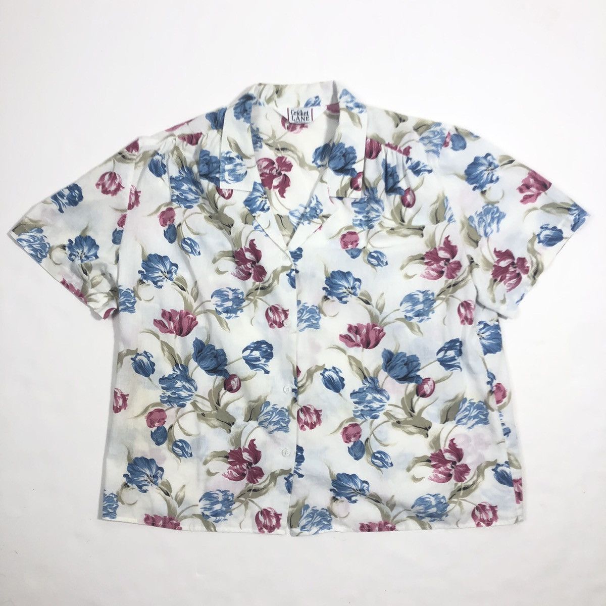 Vintage Vintage Cricket Lane Women's Floral Cruise Aloha Shirt Size M / US 6-8 / IT 42-44 - 5 Thumbnail