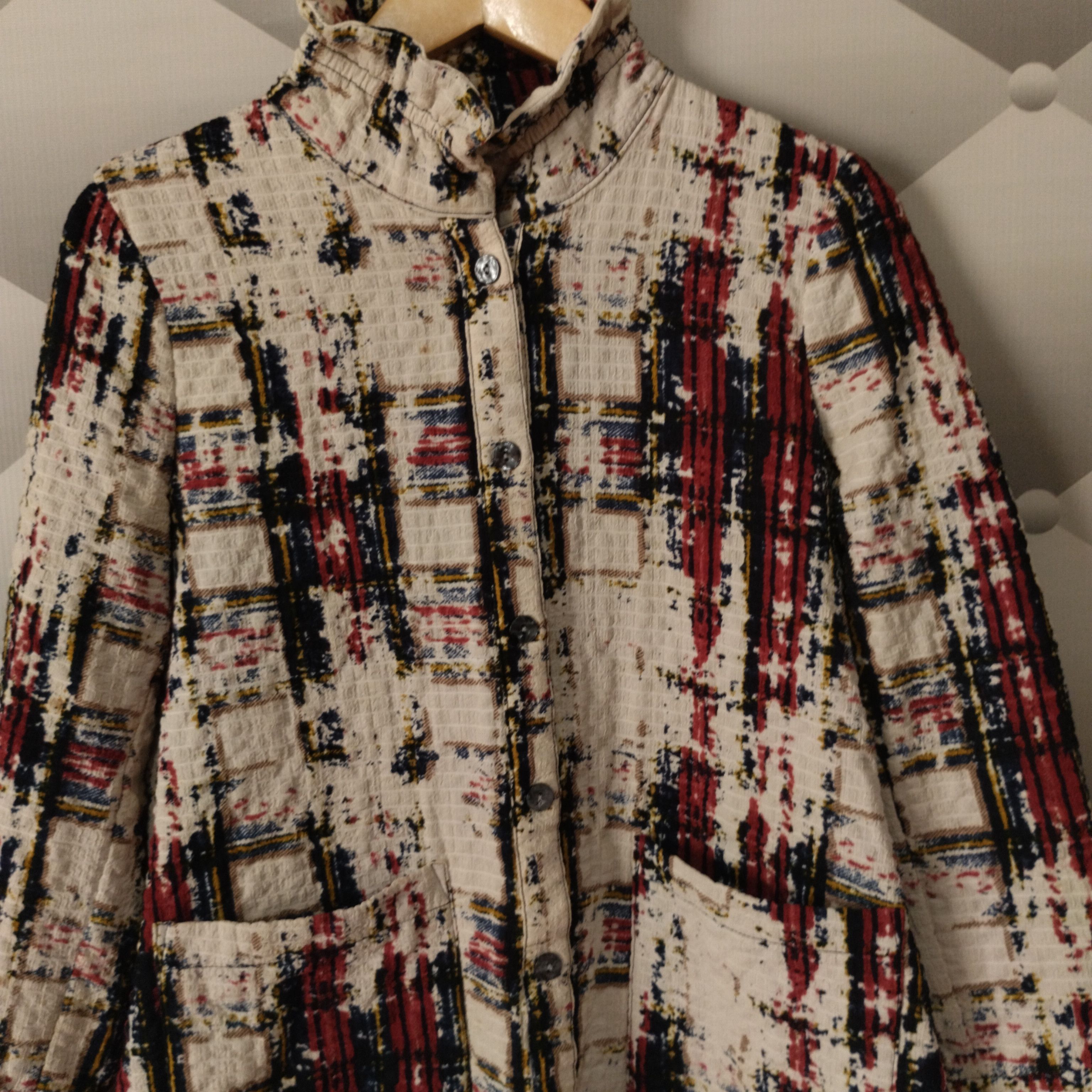 Designer Blazer vintage abstrack two pocket Size L / US 10 / IT 46 - 10 Thumbnail