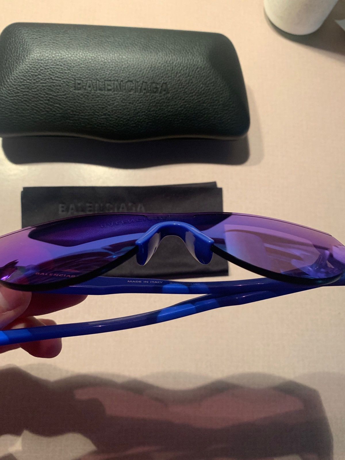 Balenciaga *RARE* Balenciaga Mirrored Blue Sunglasses Size ONE SIZE - 3 Thumbnail