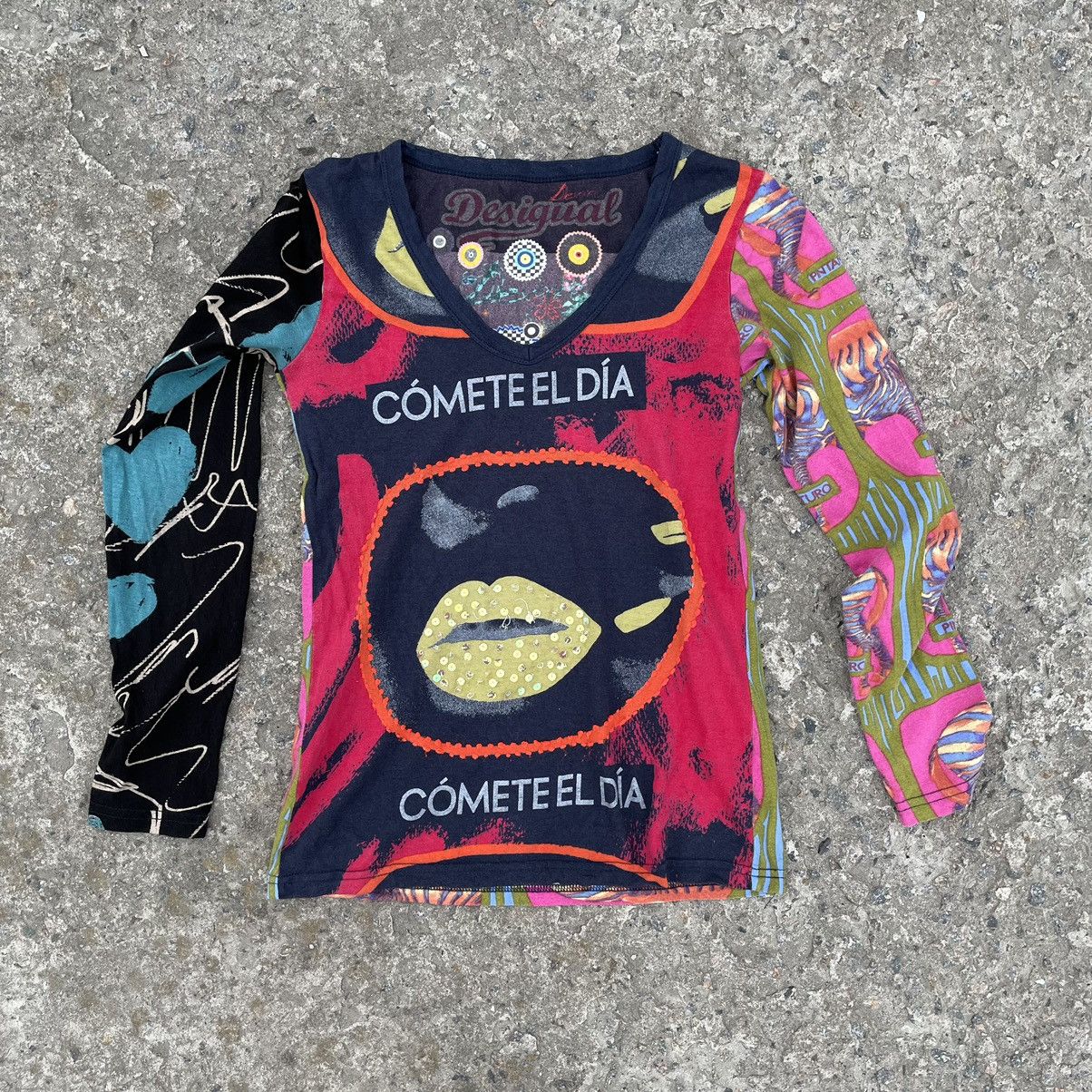 Desigual Vintage Desigual Long-sleeve T-shirts Japanese Style Y2K 00s Size M / US 6-8 / IT 42-44 - 3 Thumbnail
