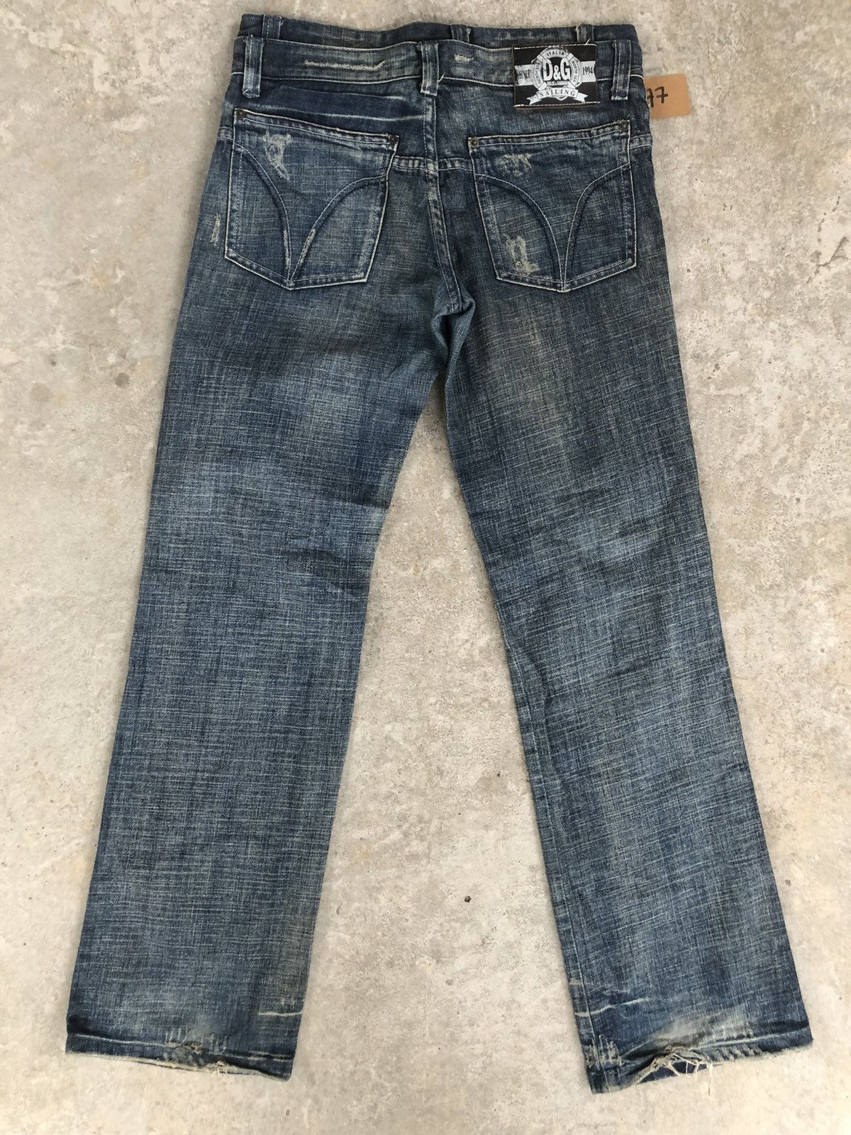 Dolce & Gabbana Dolce & Gabbana Double Waist Distressed Denim Embroidered Size US 32 / EU 48 - 2 Thumbnail