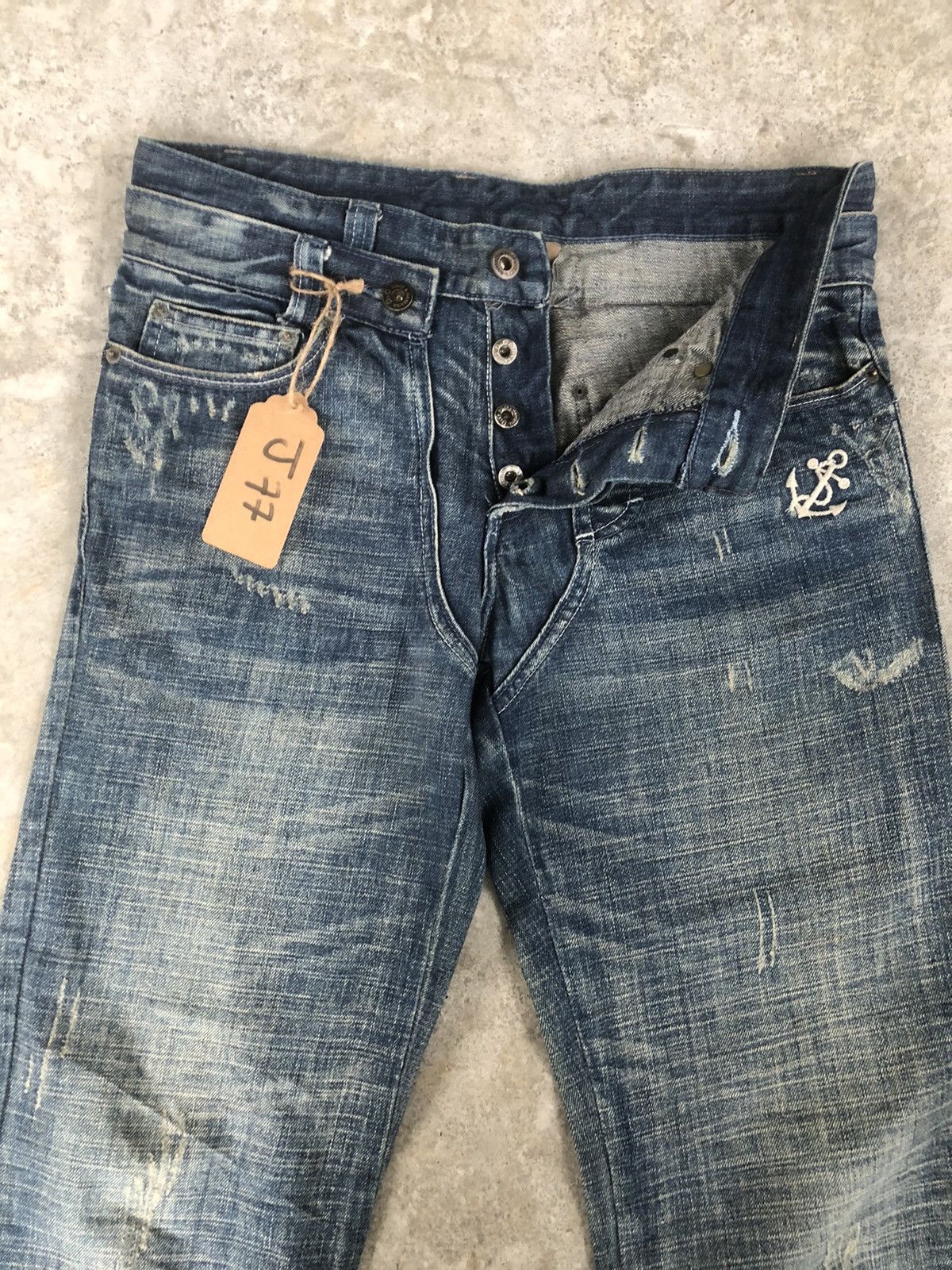 Dolce & Gabbana Dolce & Gabbana Double Waist Distressed Denim Embroidered Size US 32 / EU 48 - 3 Thumbnail