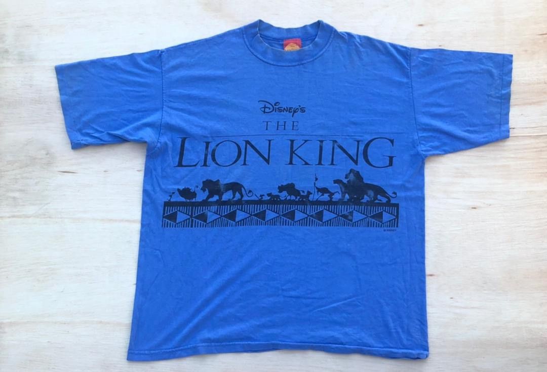 image of Disney x Movie Vintage Tee The Lion King Movie Promo Usa ( A 22 ) in Blue, Men's (Size Large)