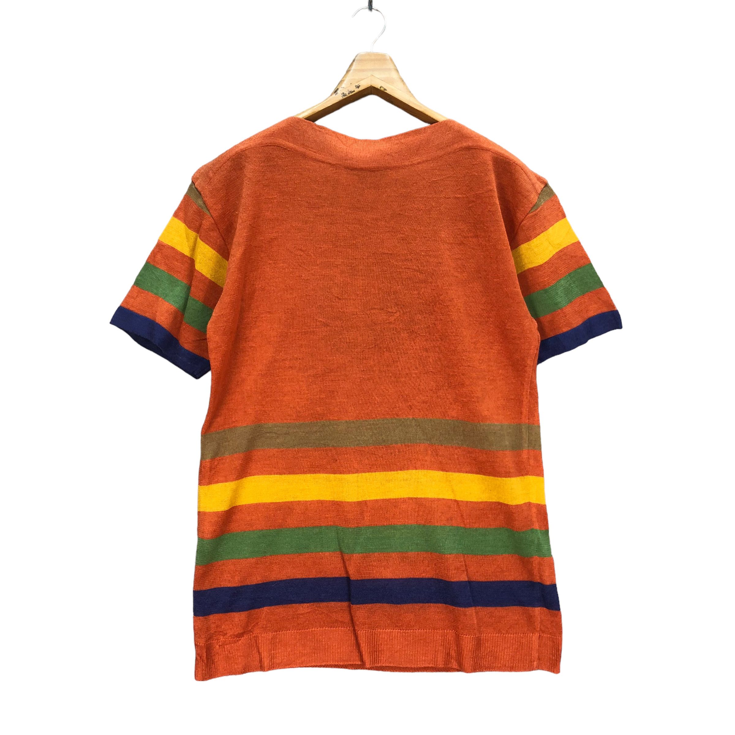 Japanese Brand BELLA TORRE EMBROIDERED LOGO KNITTED SS SHIRT #7248-121 Size M / US 6-8 / IT 42-44 - 10 Thumbnail