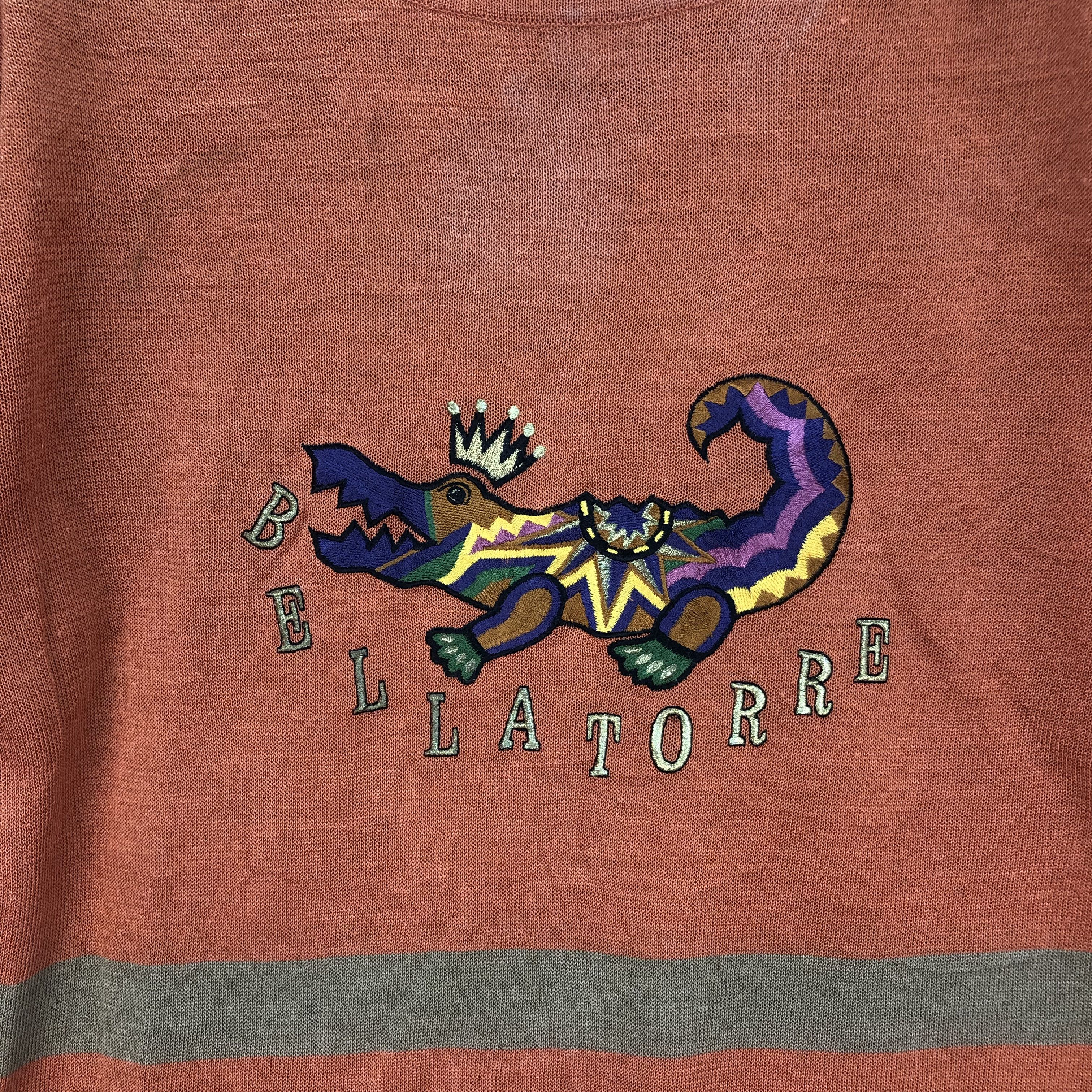 Japanese Brand BELLA TORRE EMBROIDERED LOGO KNITTED SS SHIRT #7248-121 Size M / US 6-8 / IT 42-44 - 3 Thumbnail