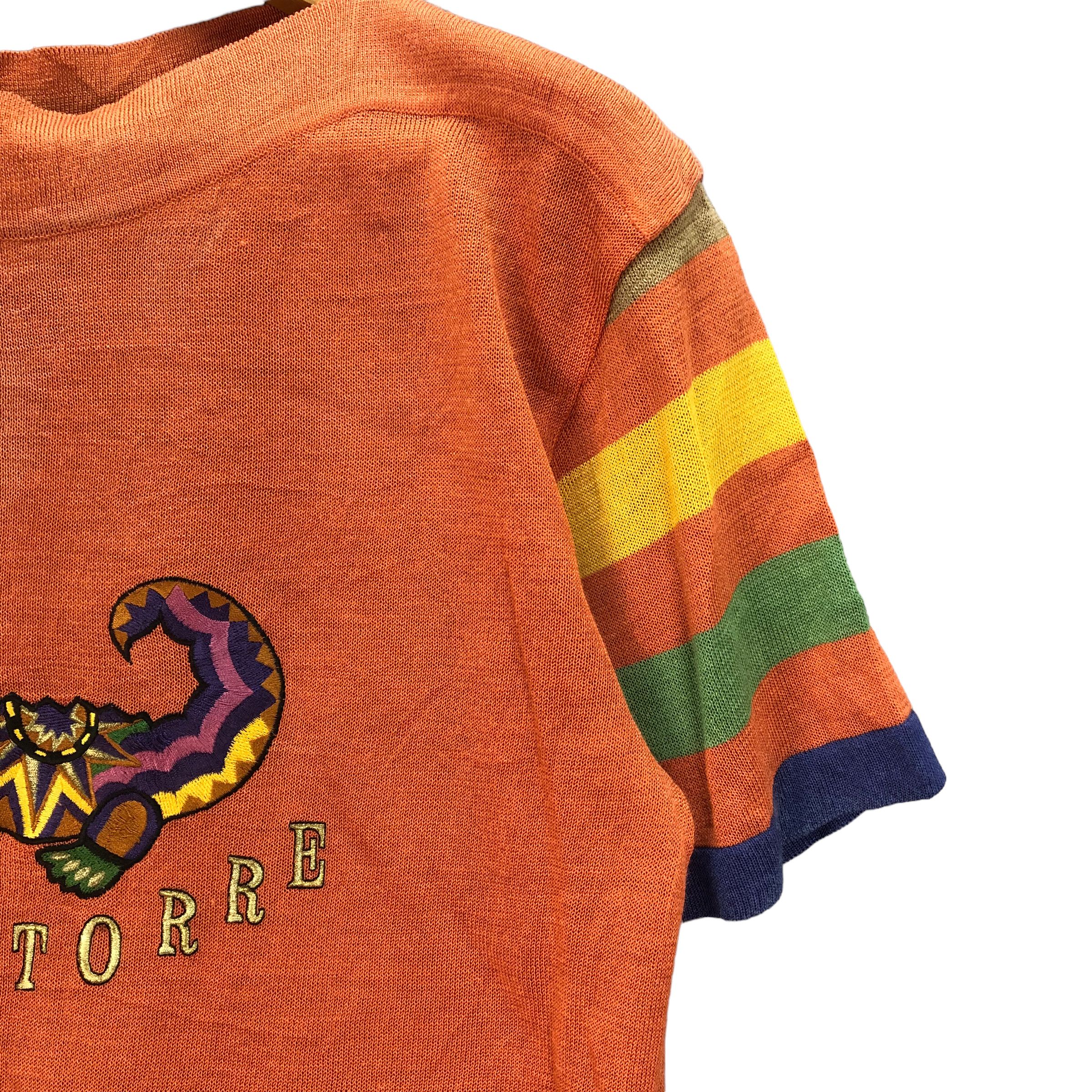 Japanese Brand BELLA TORRE EMBROIDERED LOGO KNITTED SS SHIRT #7248-121 Size M / US 6-8 / IT 42-44 - 6 Thumbnail