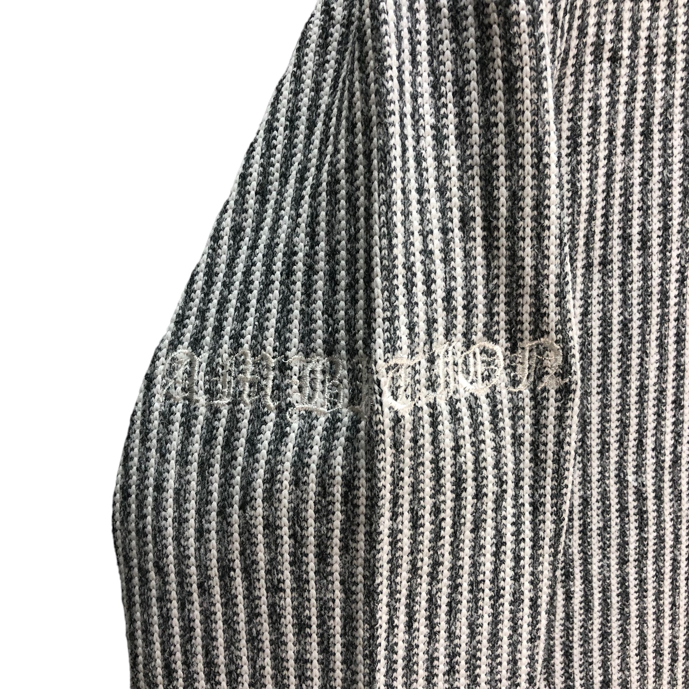 Japanese Brand AMBITION BACK BIG LOGO STRIPED & KNITTED SWEATER #7249-121 Size US XL / EU 56 / 4 - 8 Thumbnail