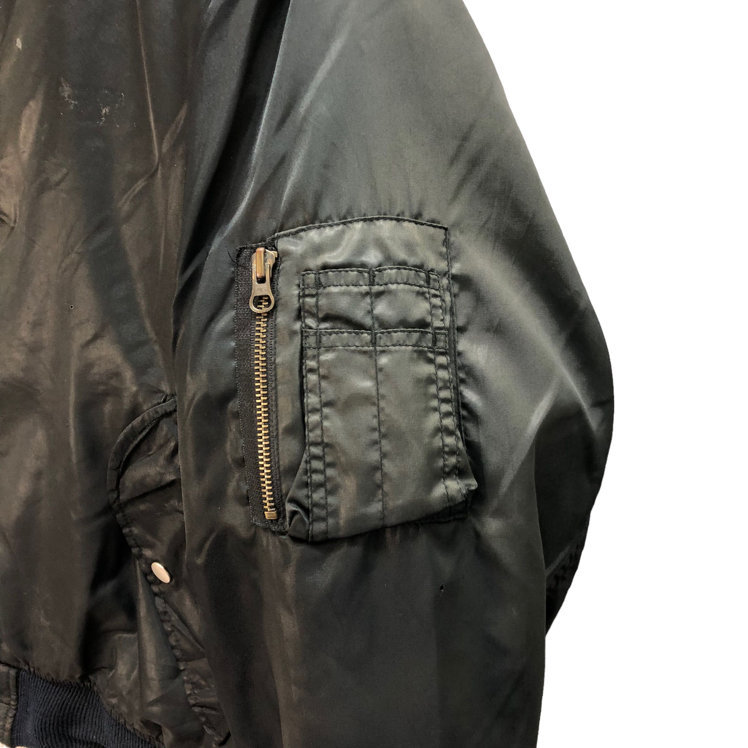 Vintage TRASHED ABURAYSIA BASE SPIRIT'S MA1 BOMBER JACKET #7268-123 Size US L / EU 52-54 / 3 - 11 Thumbnail