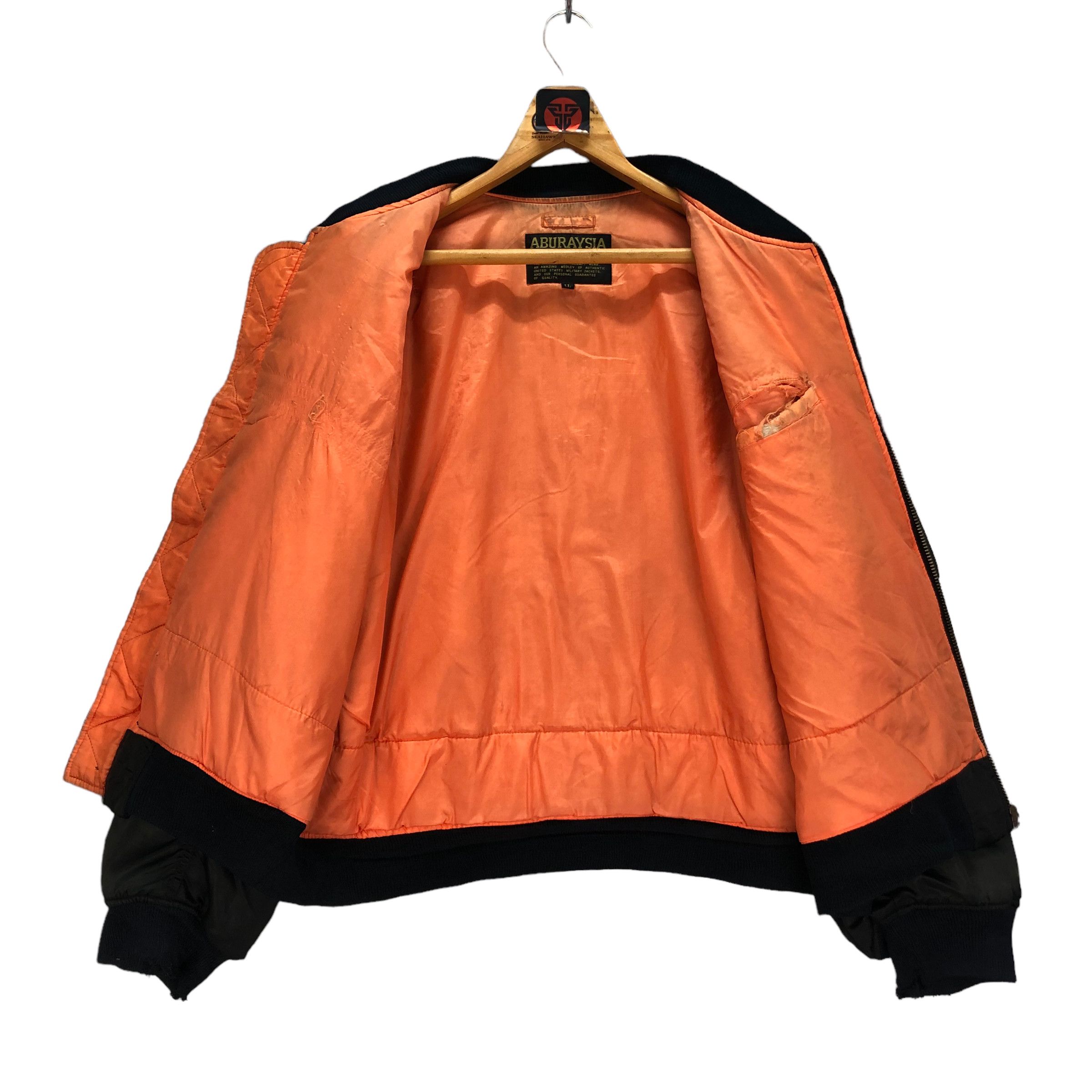 Vintage TRASHED ABURAYSIA BASE SPIRIT'S MA1 BOMBER JACKET #7268-123 Size US L / EU 52-54 / 3 - 14 Thumbnail