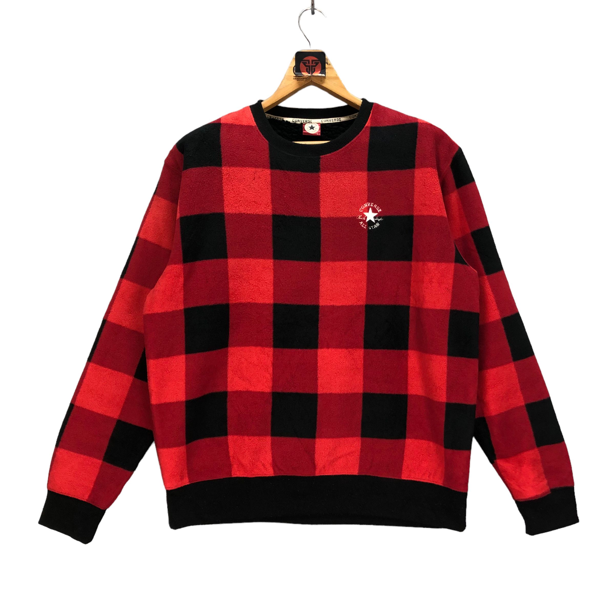 Converse CONVERSE CHECKED FLEECE SWEATSHIRTS #7269-123 Size US L / EU 52-54 / 3 - 1 Thumbnail