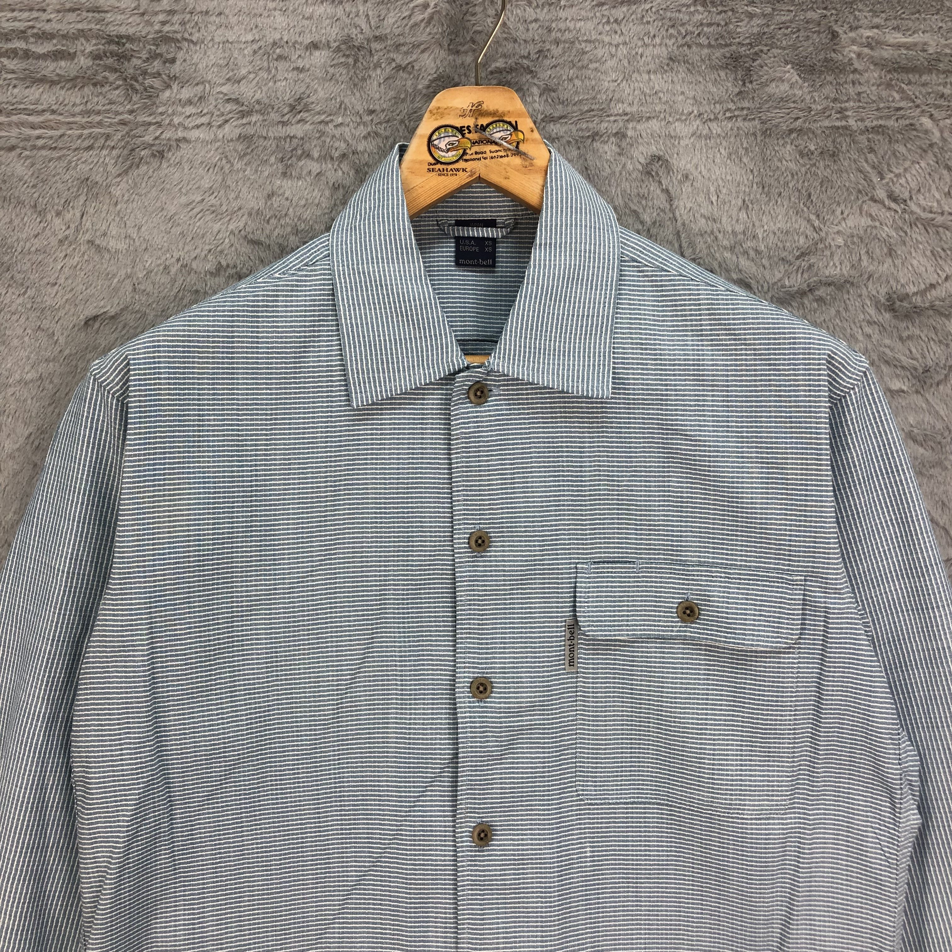 Montbell MONTBELL STRIPED HIKORI BUTTON UPS SHIRTS #4530-157 Size US XS / EU 42 / 0 - 2 Thumbnail