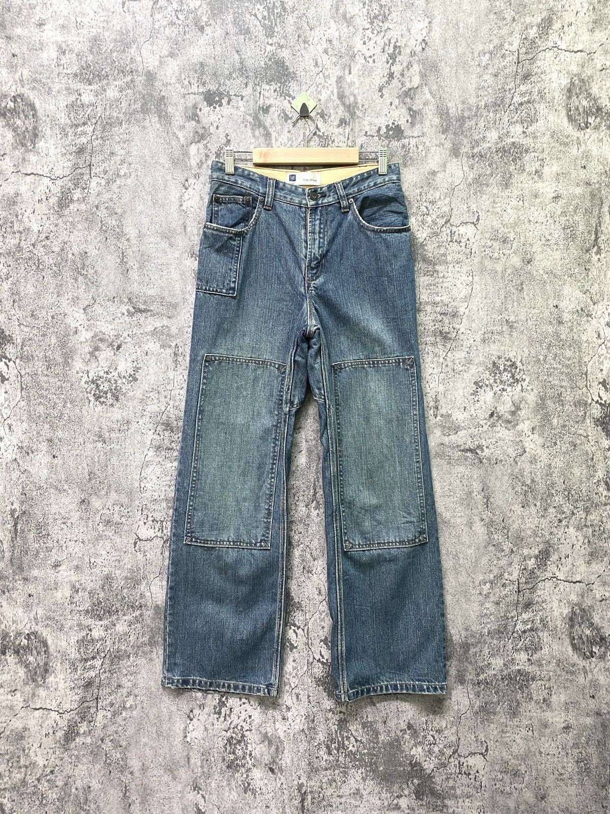 image of Gap Kids Double Knee Denim Pants in Blue (Size 26)