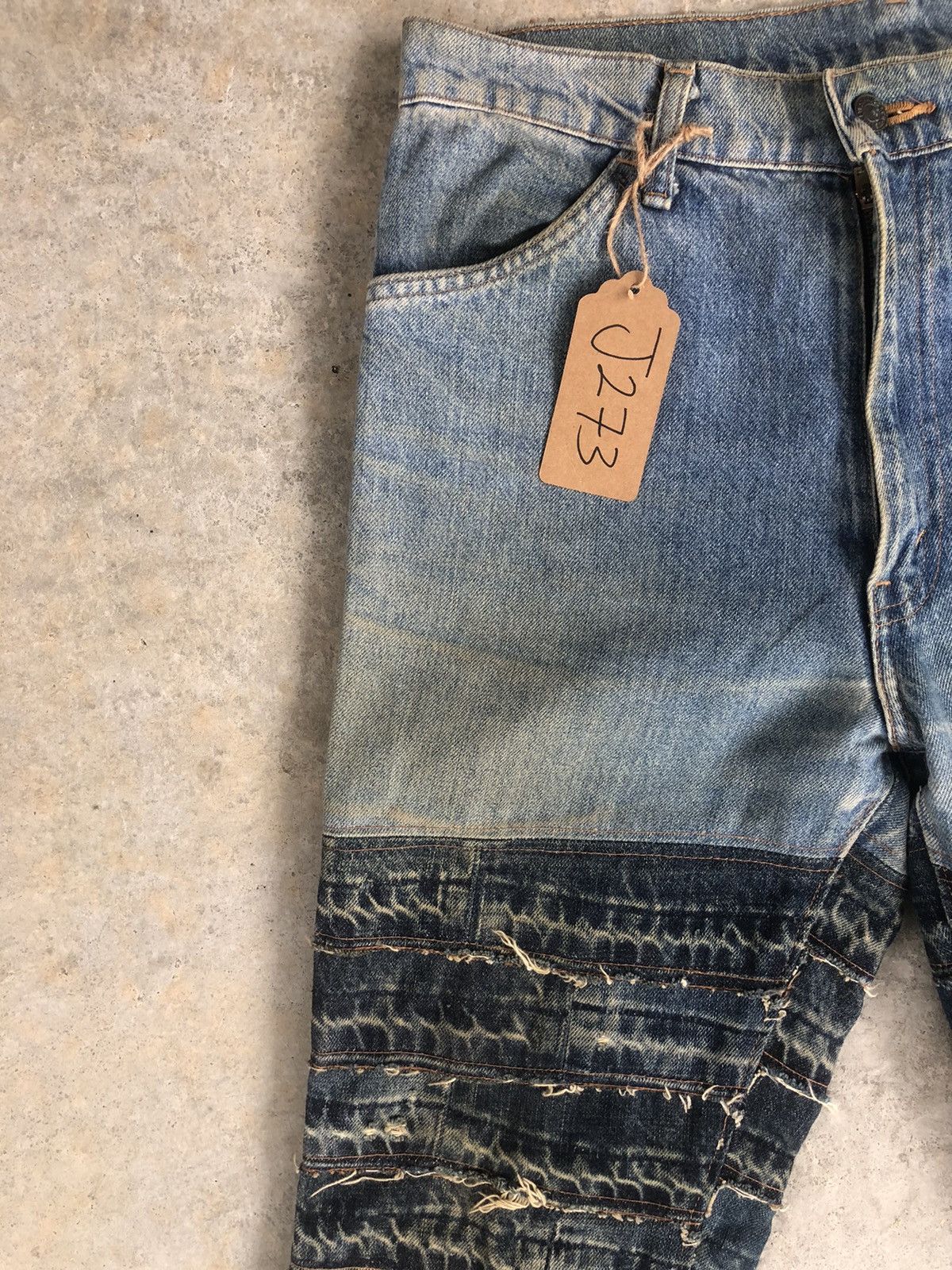 Levi's RARE Levi’s Flared Jeans Boro Patchwork Denim Size US 31 - 5 Thumbnail