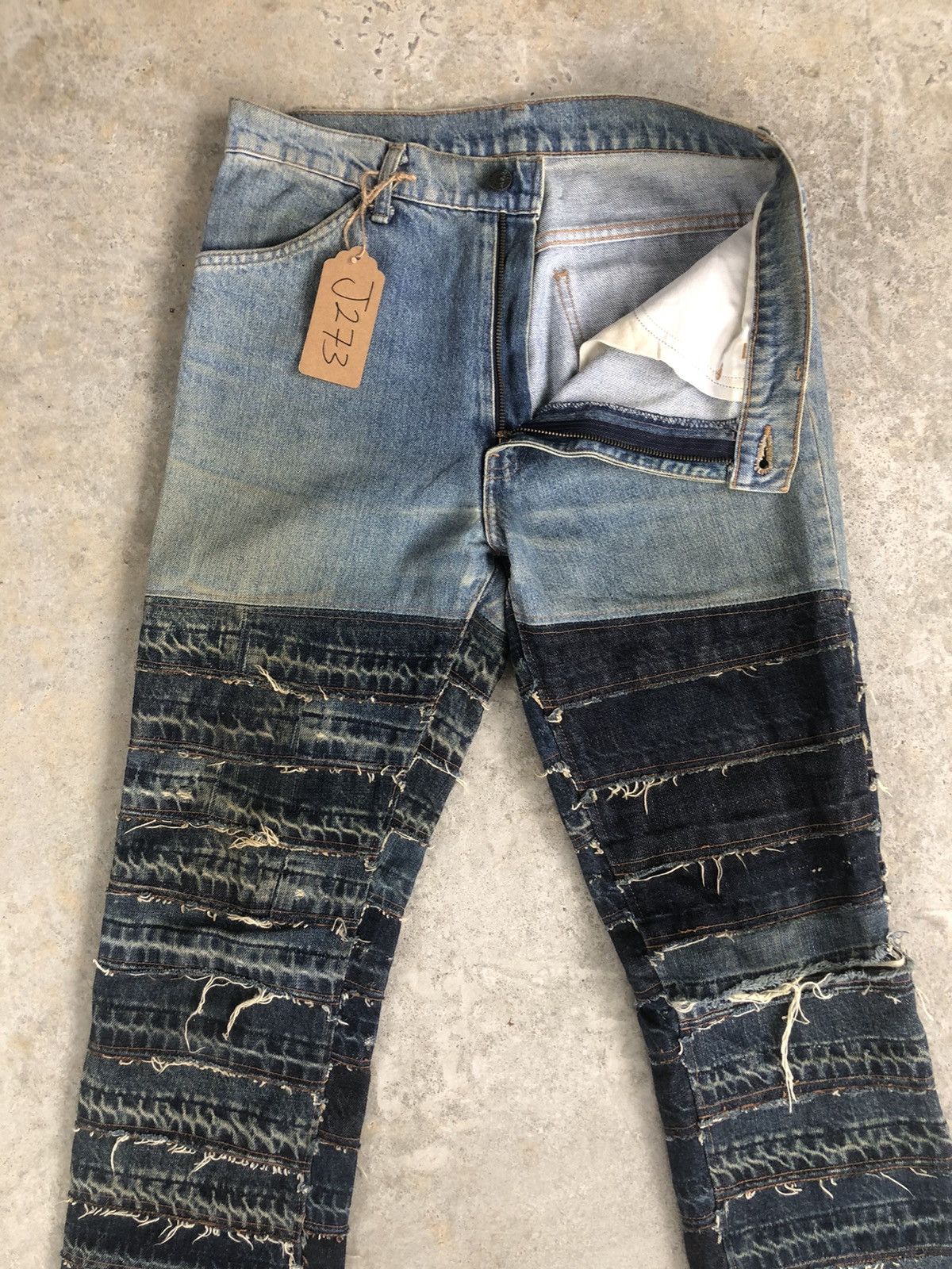 Levi's RARE Levi’s Flared Jeans Boro Patchwork Denim Size US 31 - 9 Thumbnail