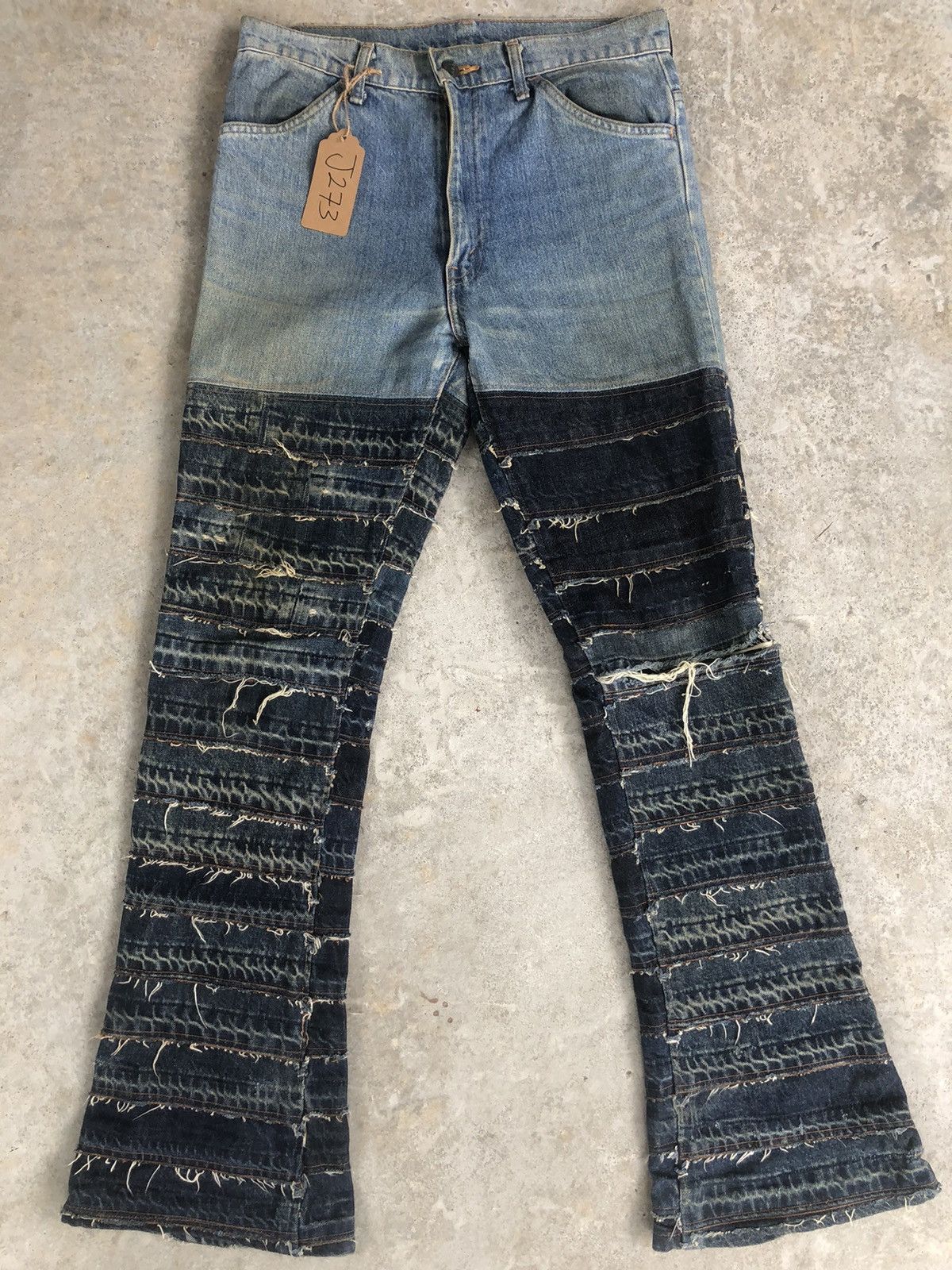 Levi's RARE Levi’s Flared Jeans Boro Patchwork Denim Size US 31 - 1 Thumbnail