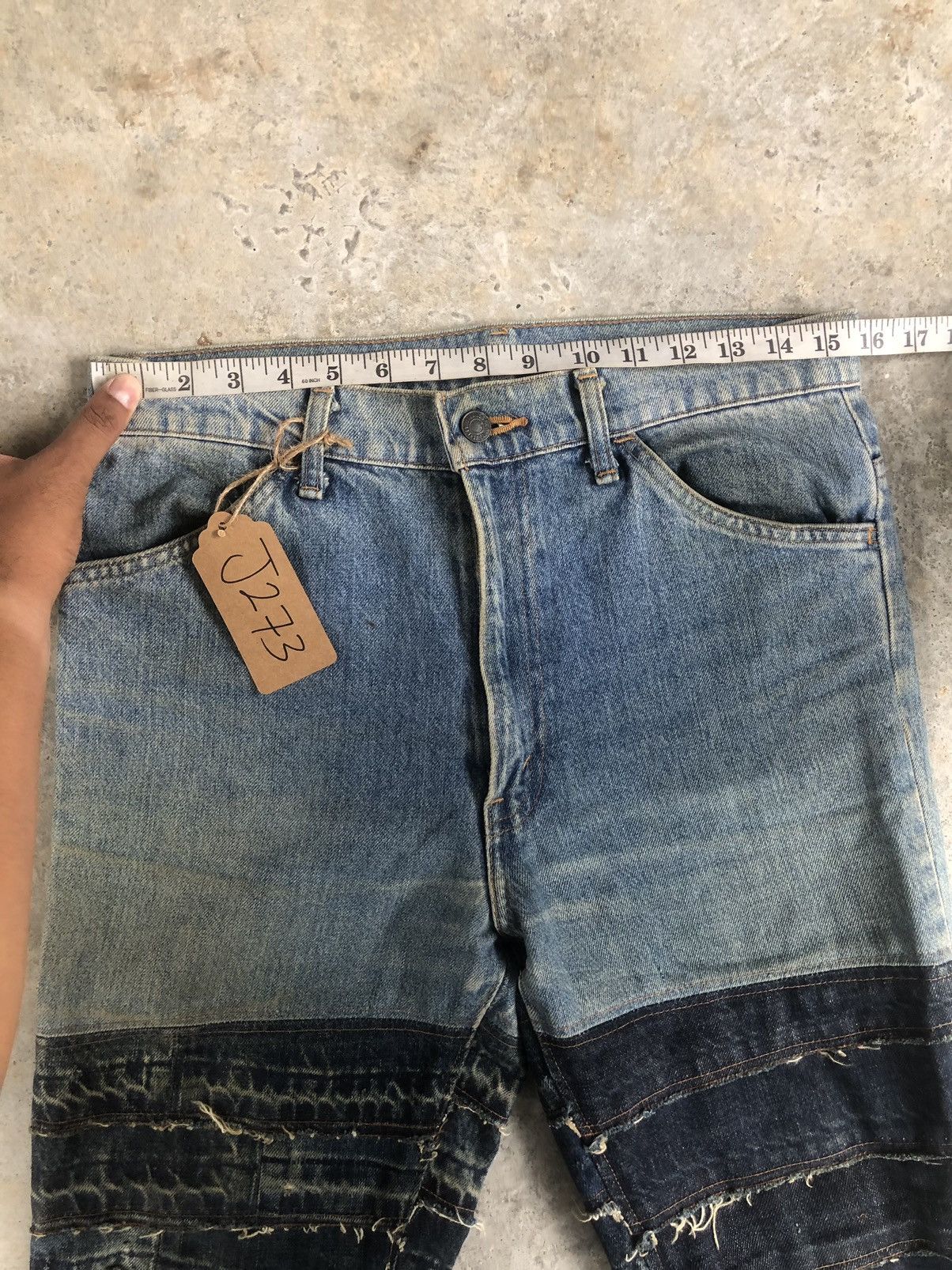 Levi's RARE Levi’s Flared Jeans Boro Patchwork Denim Size US 31 - 19 Thumbnail