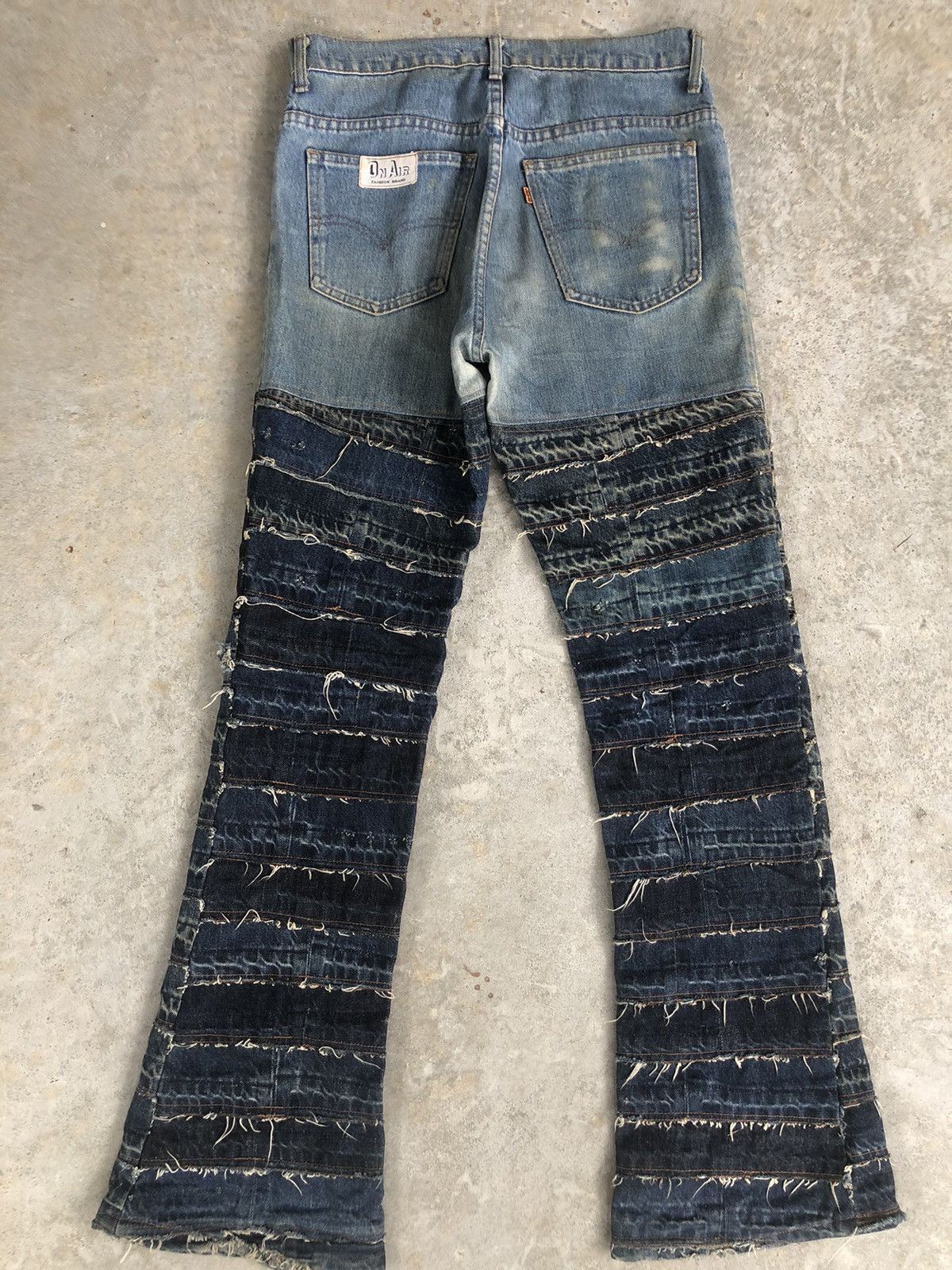 Levi's RARE Levi’s Flared Jeans Boro Patchwork Denim Size US 31 - 2 Thumbnail
