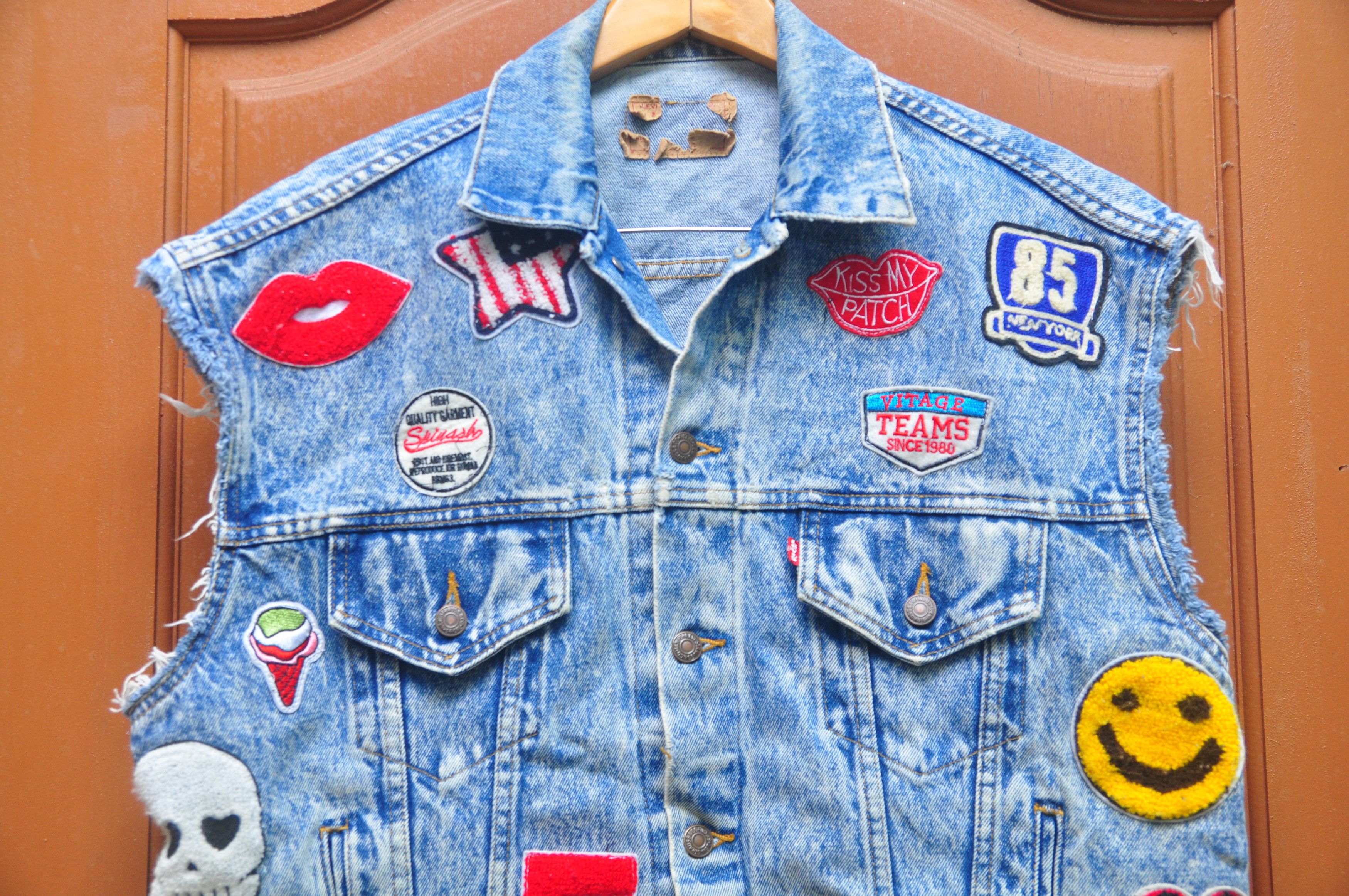 Levi's Vintage Clothing Vtg Levis acid Wash Patches Jacket Designer Fashion Style Size US L / EU 52-54 / 3 - 3 Thumbnail