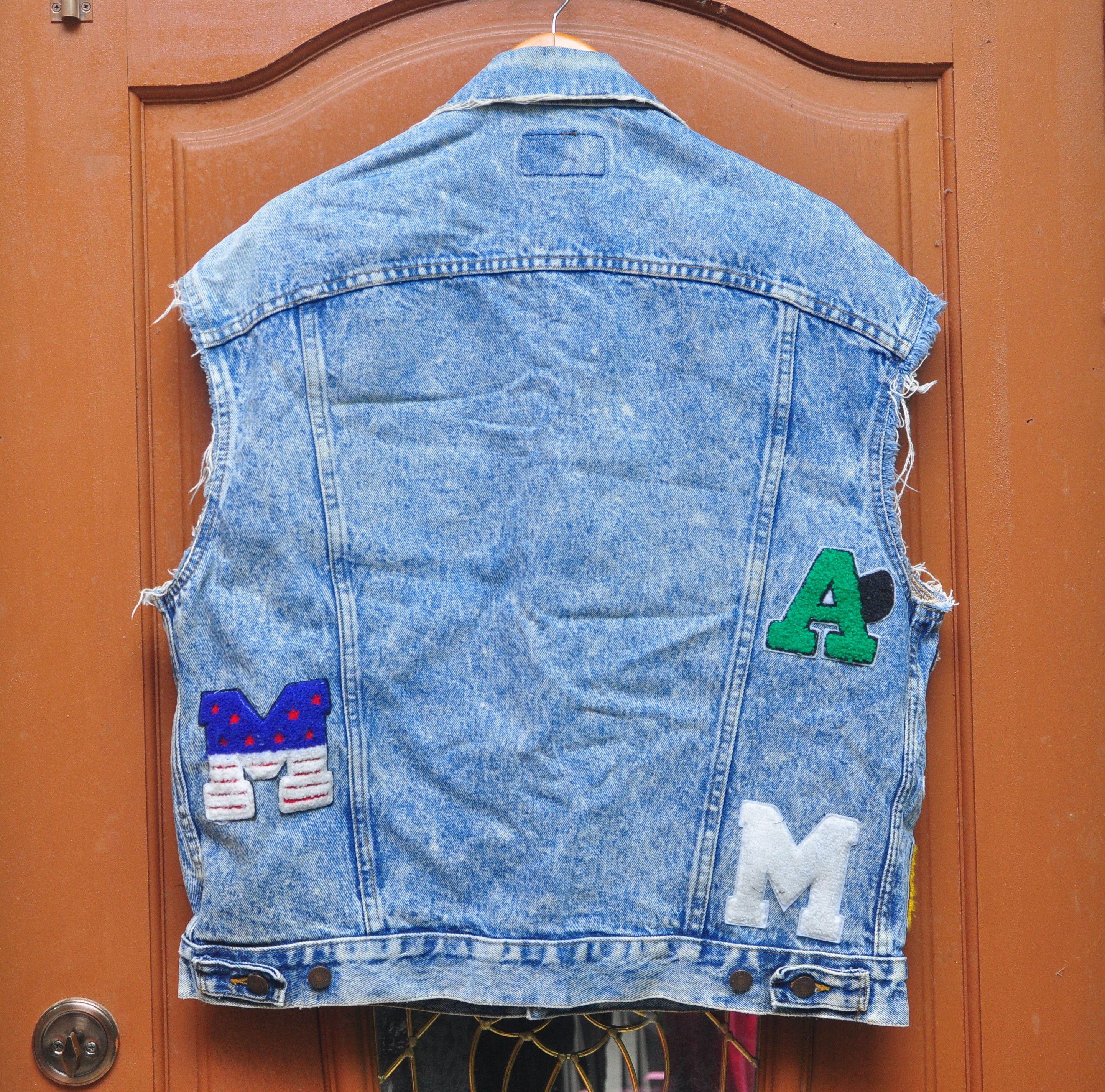 Levi's Vintage Clothing Vtg Levis acid Wash Patches Jacket Designer Fashion Style Size US L / EU 52-54 / 3 - 2 Thumbnail