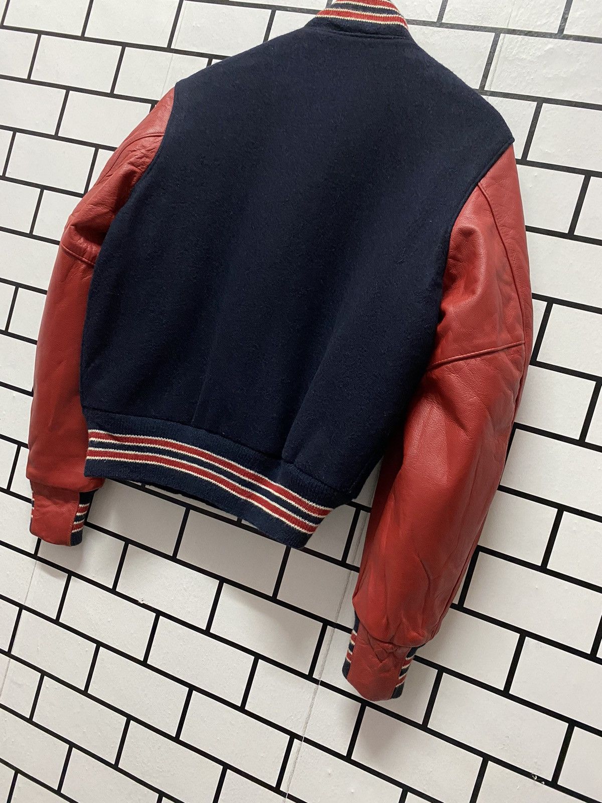 Golden Bear × Vintage Vintage 90’s Golden Bear Leather Letterman Varsity Jacket Size US S / EU 44-46 / 1 - 8 Thumbnail