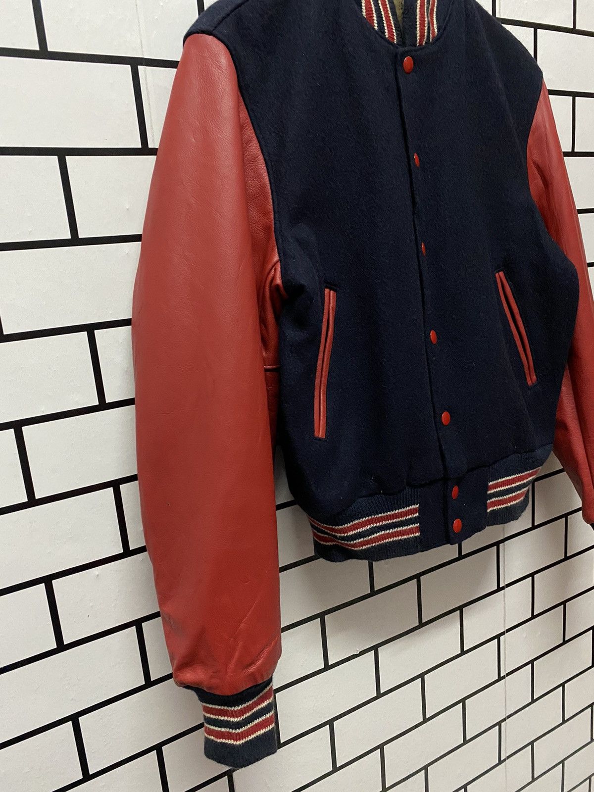 Golden Bear × Vintage Vintage 90’s Golden Bear Leather Letterman Varsity Jacket Size US S / EU 44-46 / 1 - 7 Thumbnail