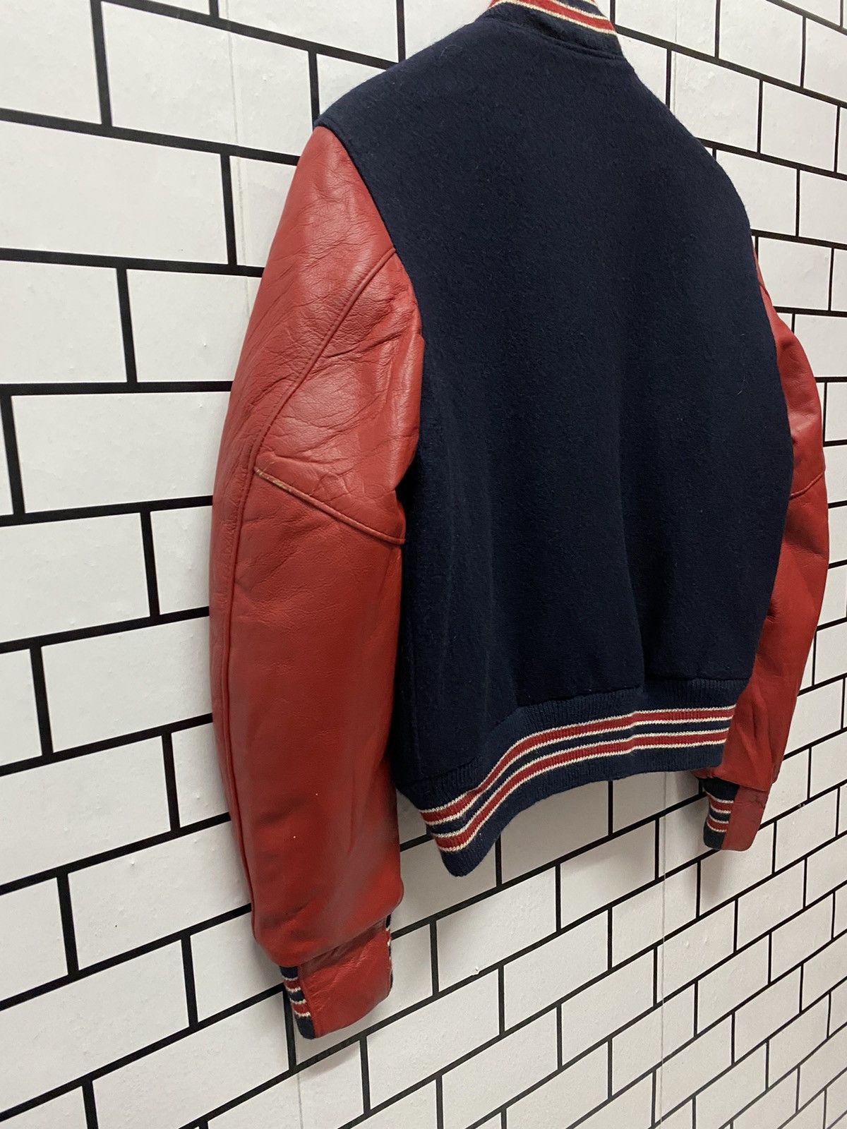 Golden Bear × Vintage Vintage 90’s Golden Bear Leather Letterman Varsity Jacket Size US S / EU 44-46 / 1 - 9 Thumbnail