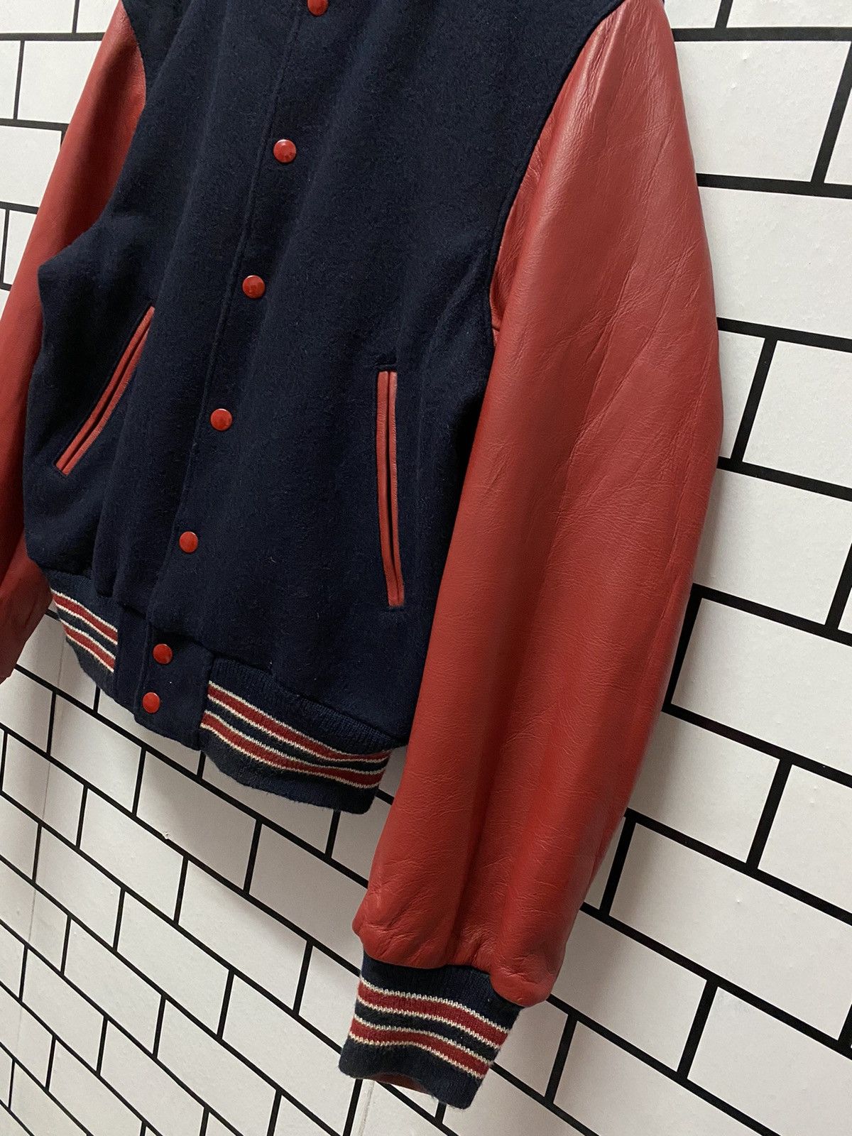 Golden Bear × Vintage Vintage 90’s Golden Bear Leather Letterman Varsity Jacket Size US S / EU 44-46 / 1 - 6 Thumbnail