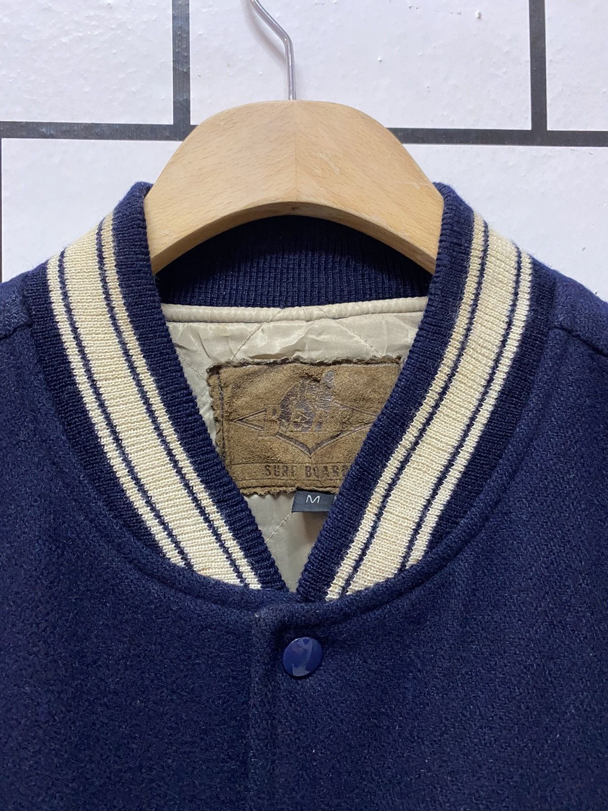Golden Bear × Vintage Vintage 90’s Bears Surf Boards leather Wool Varsity Jacket Size US M / EU 48-50 / 2 - 10 Thumbnail